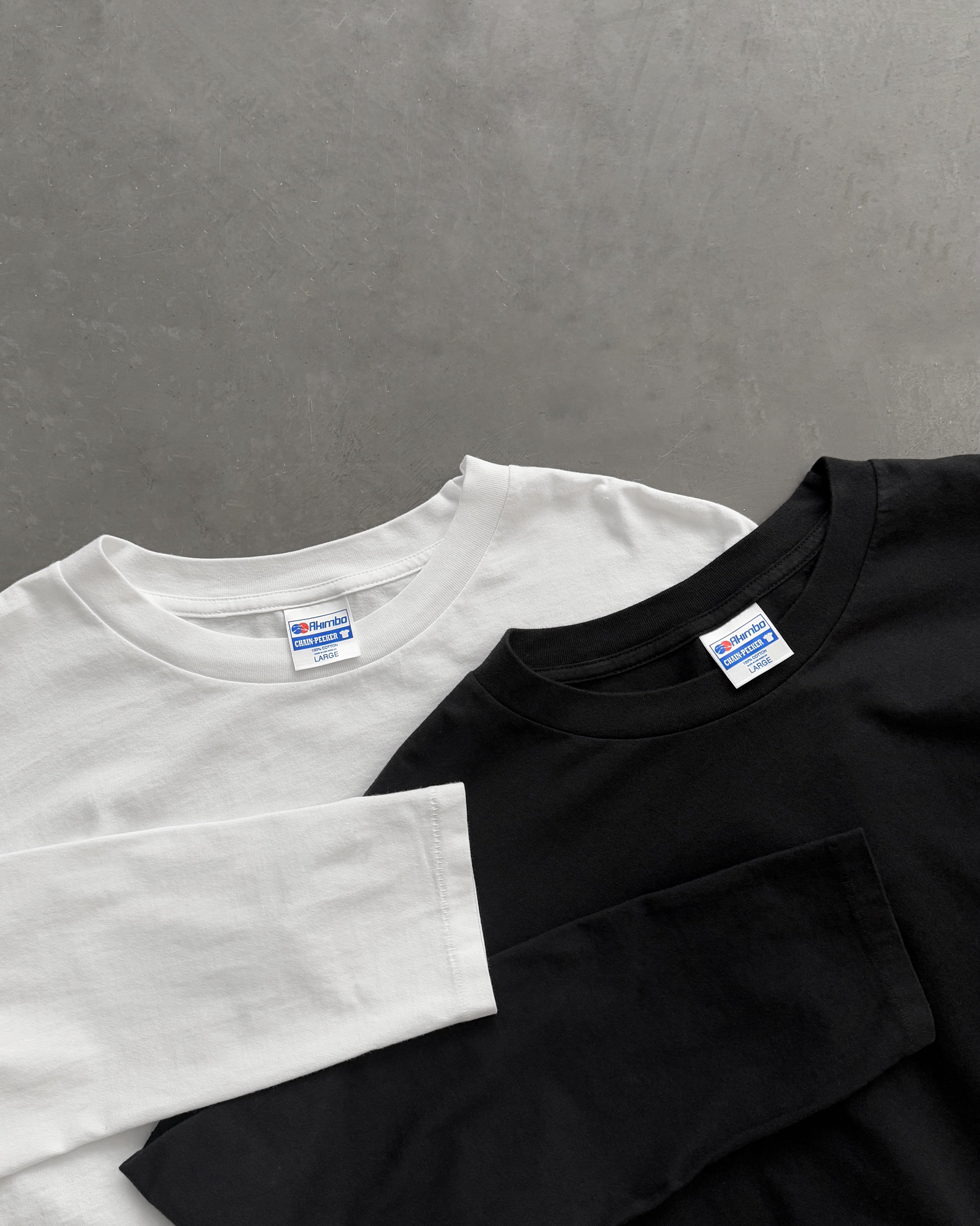 LONG SLEEVE “CHAIN-PEEKER” SINGLE STITCHED TEE - WHITE