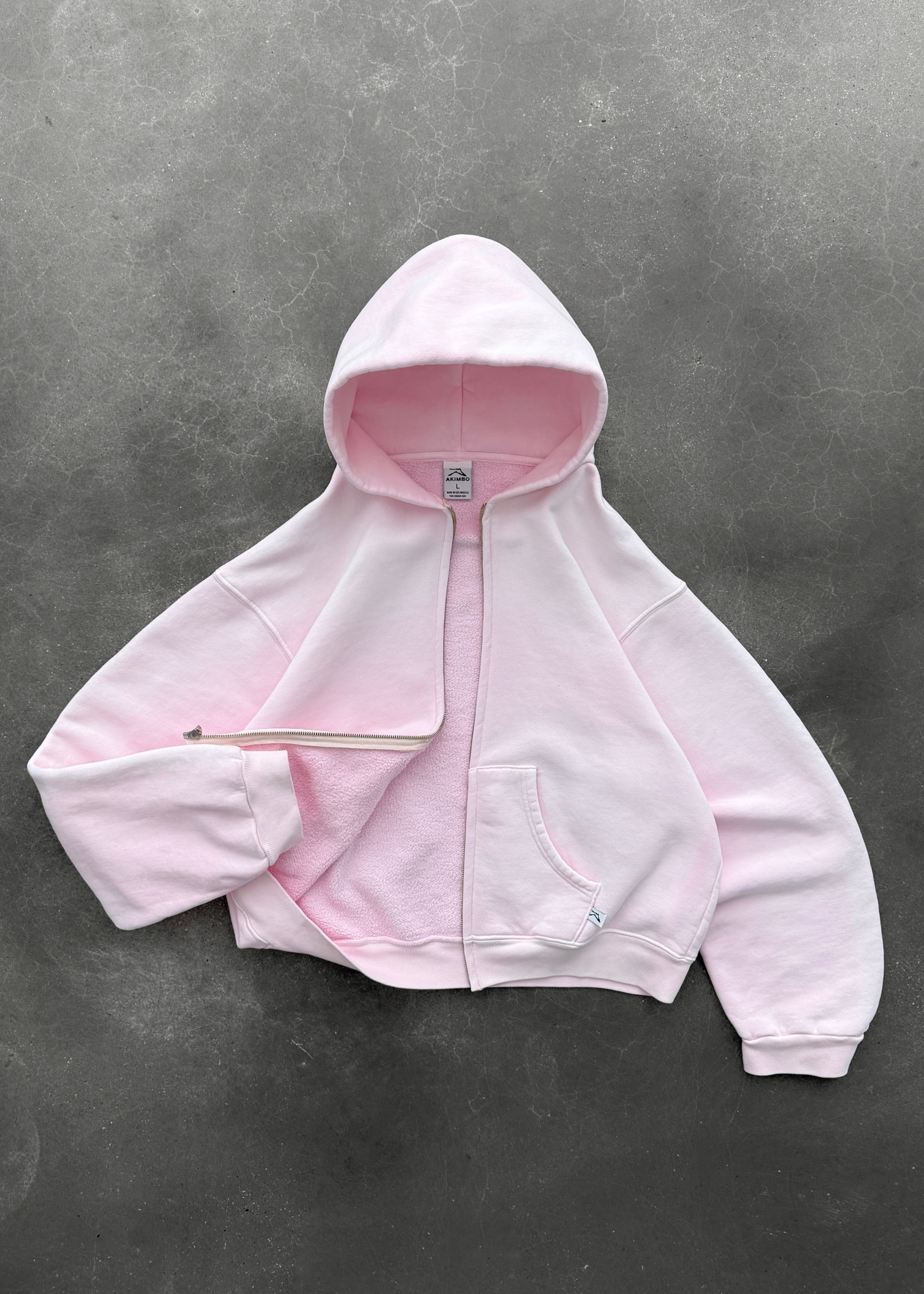 ZIP-UP HOODIE - SUN FADED PINK