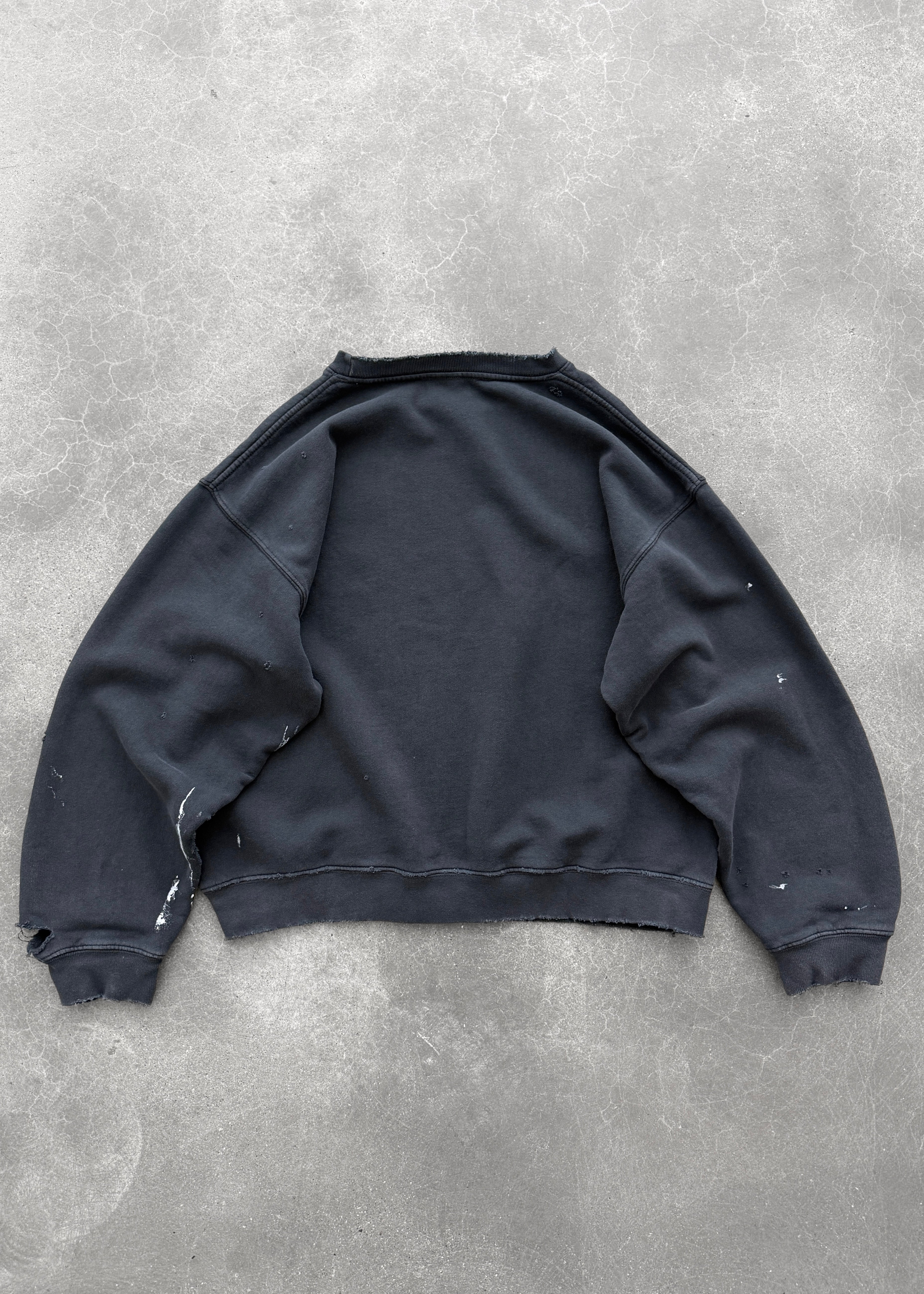"WATCH-PEEKER" CREWNECK - FADED BLACK