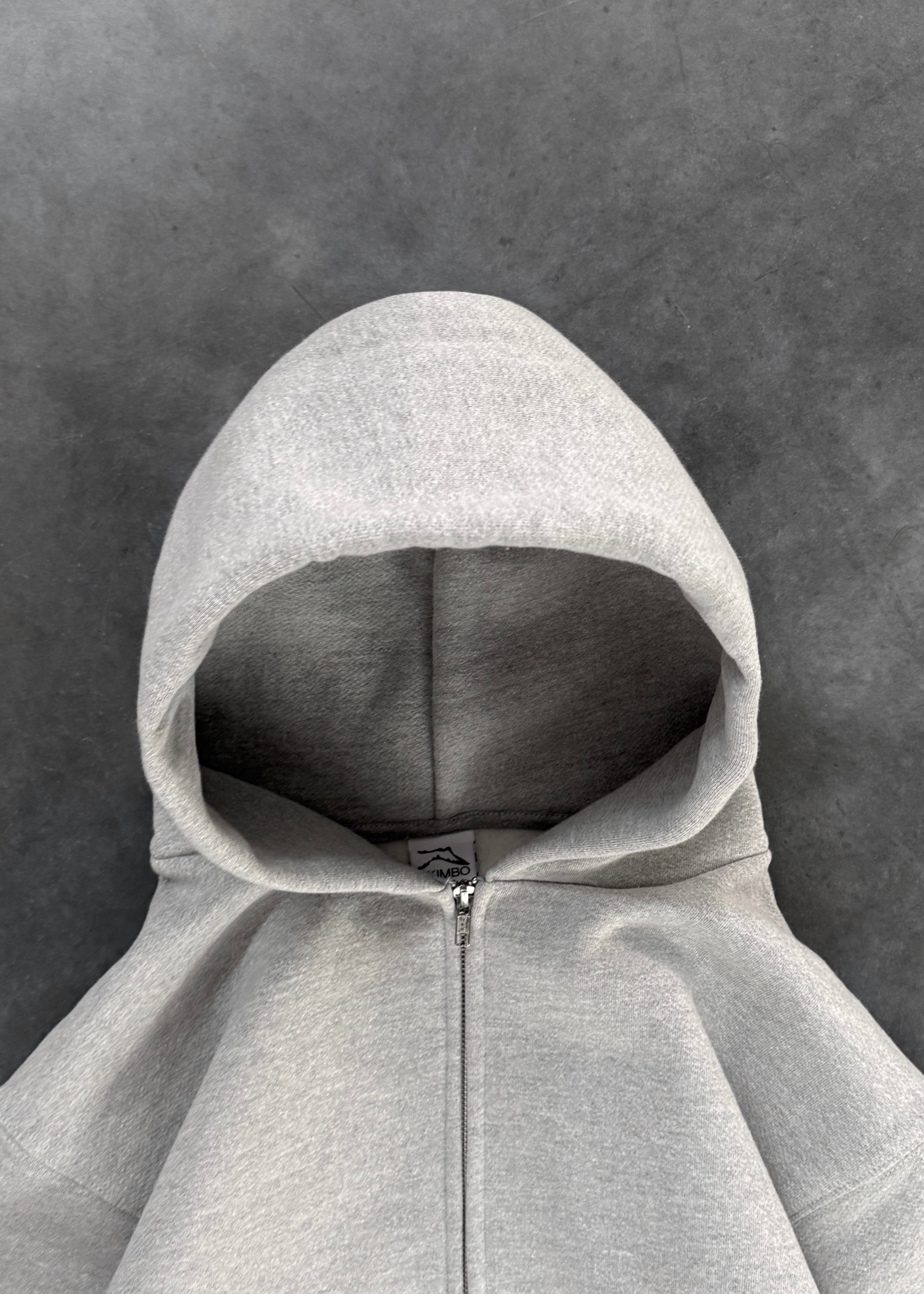 AKIMBO ZIP-UP HOODIE - HEATHER GREY