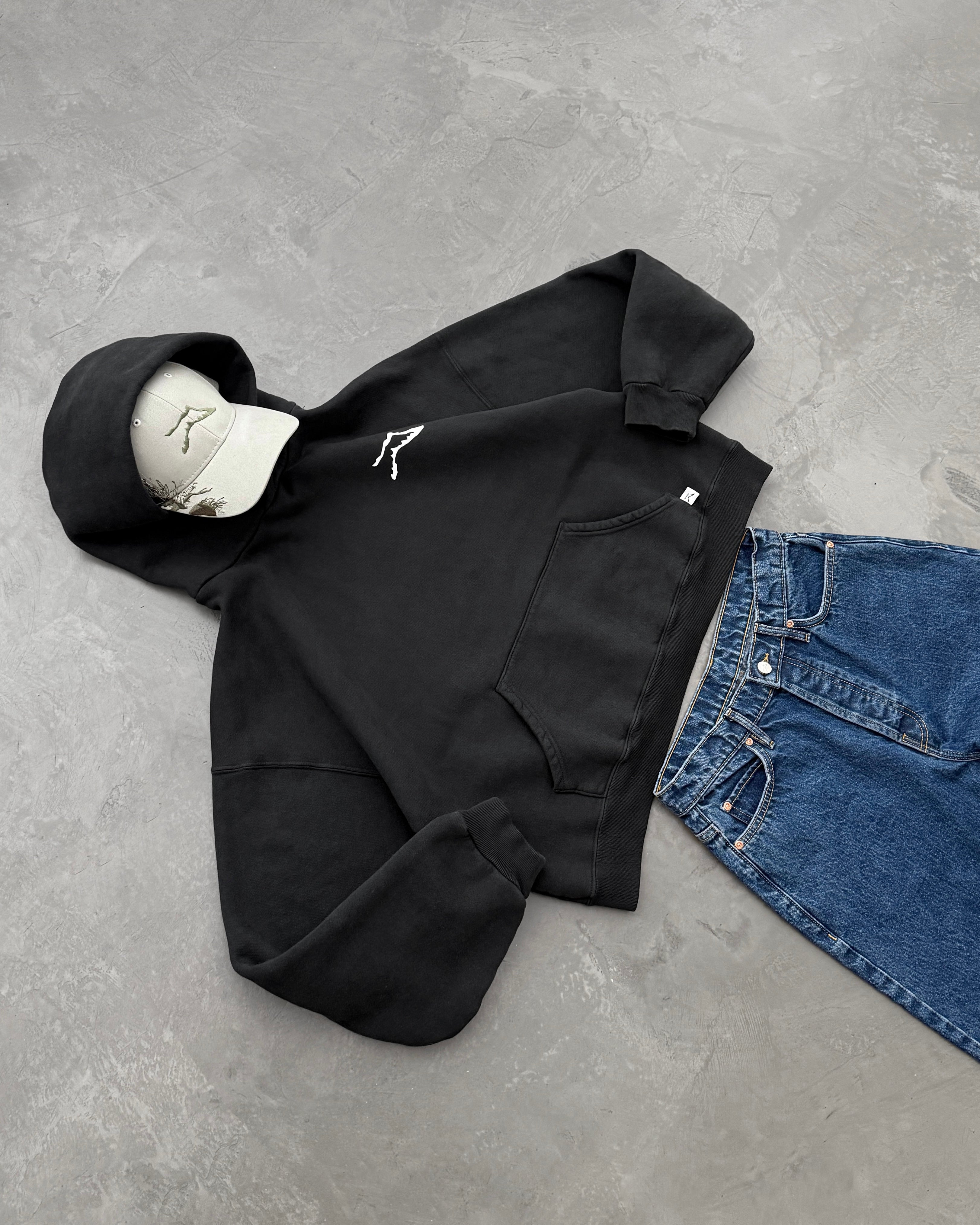 AKIMBO RANGE HOODIE - FADED BLACK