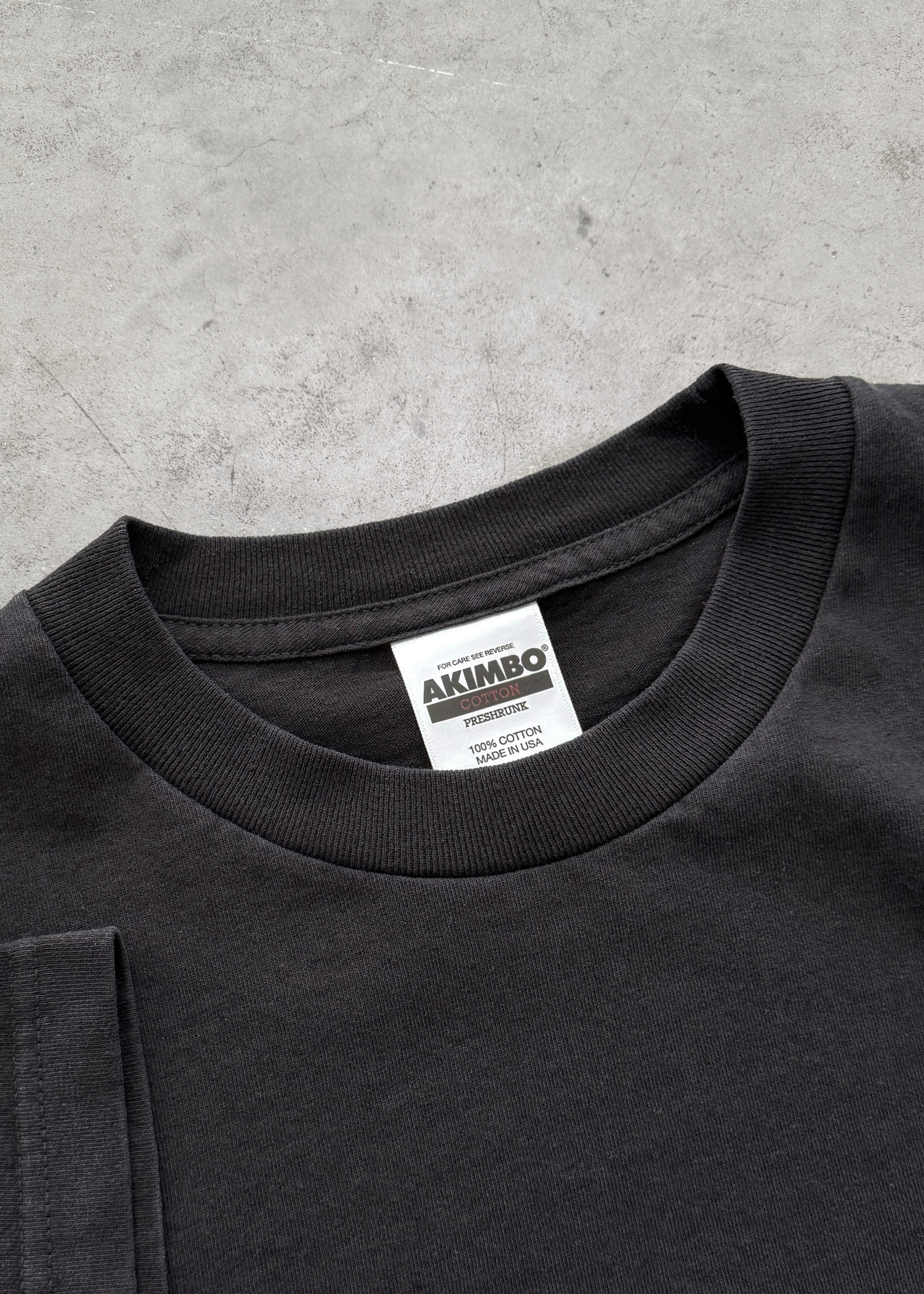 THE “1999” BLANK POCKET TEE - STONEWASHED BLACK