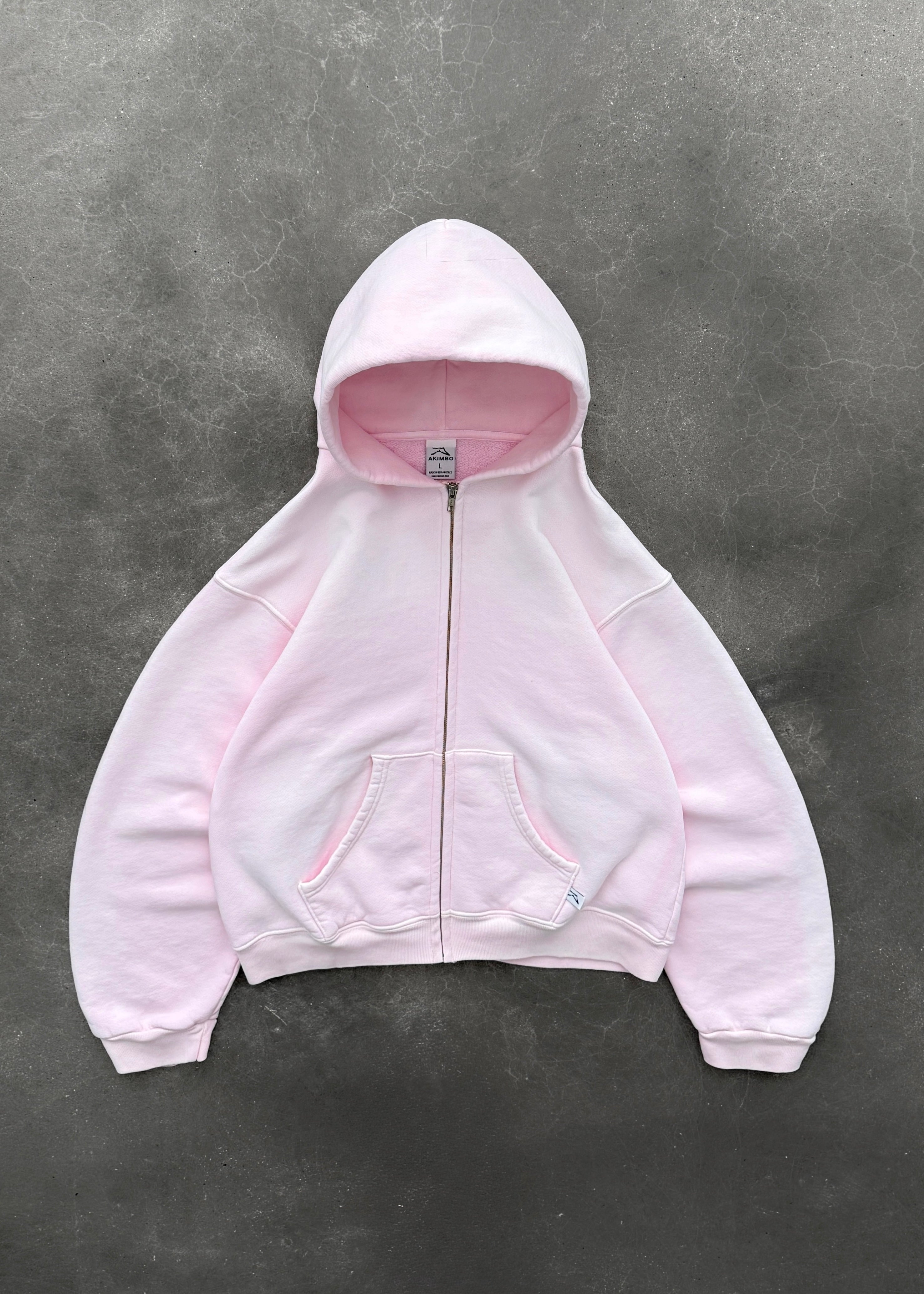 ZIP-UP HOODIE - SUN FADED PINK