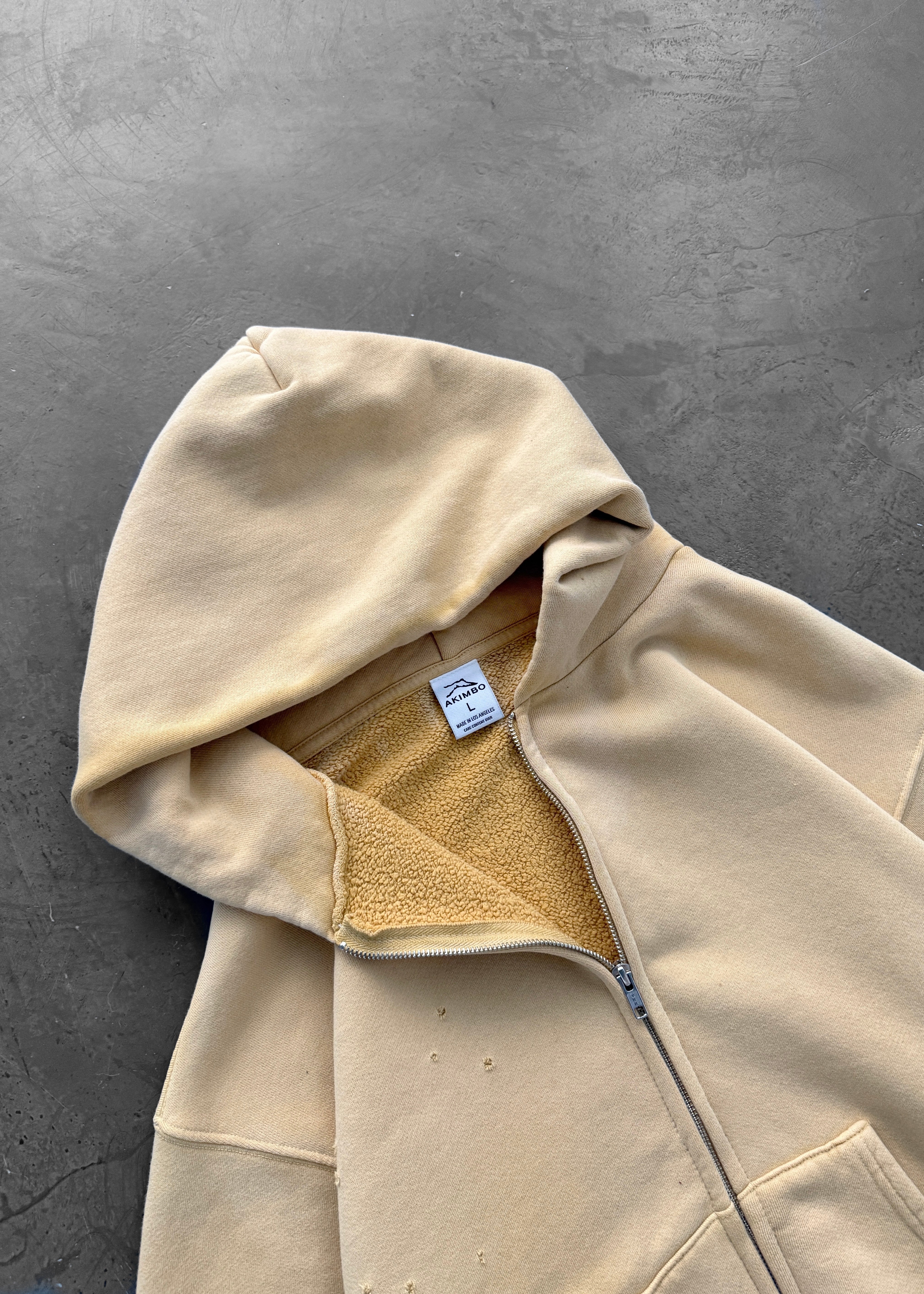ZIP-UP HOODIE - SUN FADED YELLOW