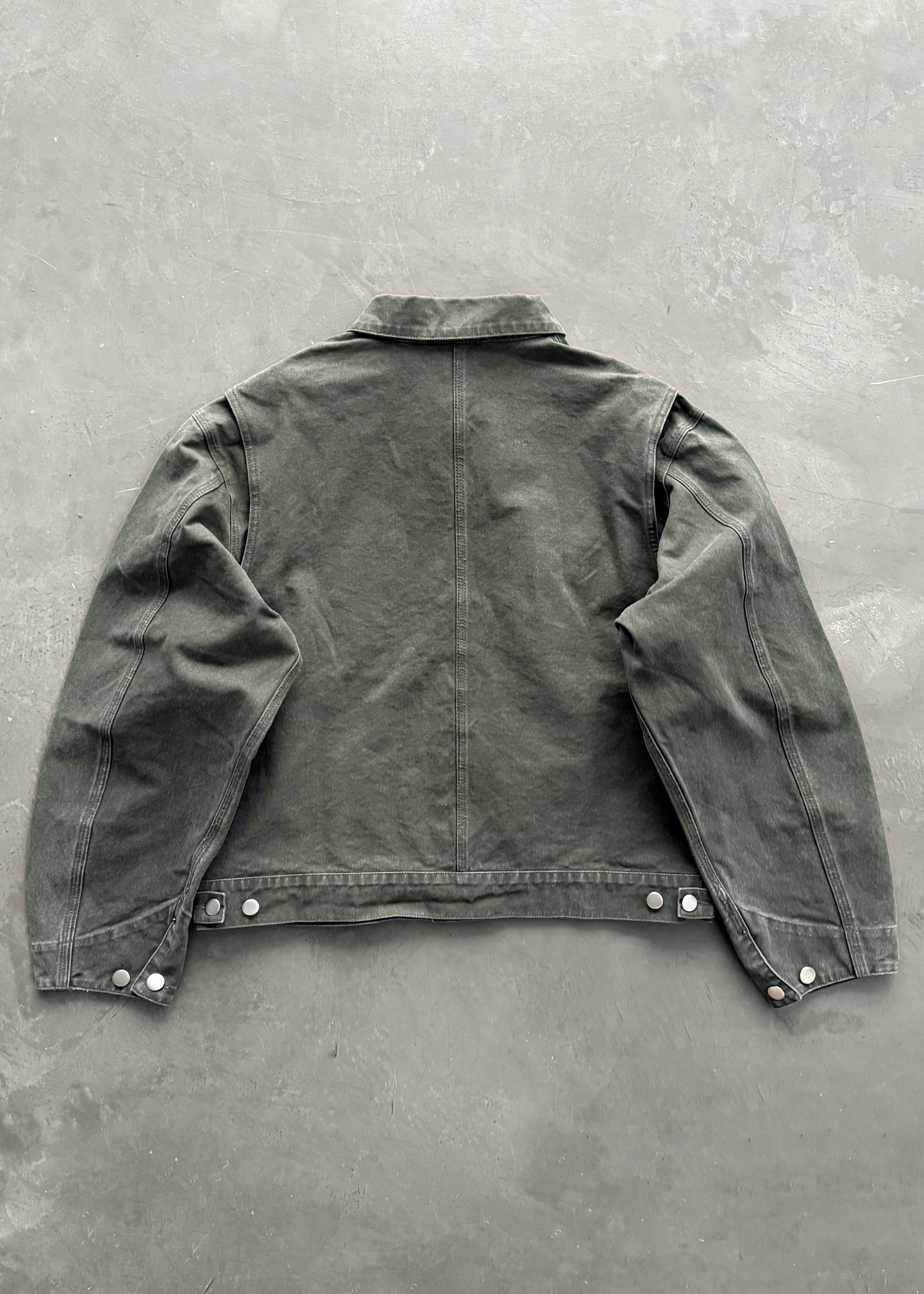 CROPPED CHORE JACKET - OLIVE