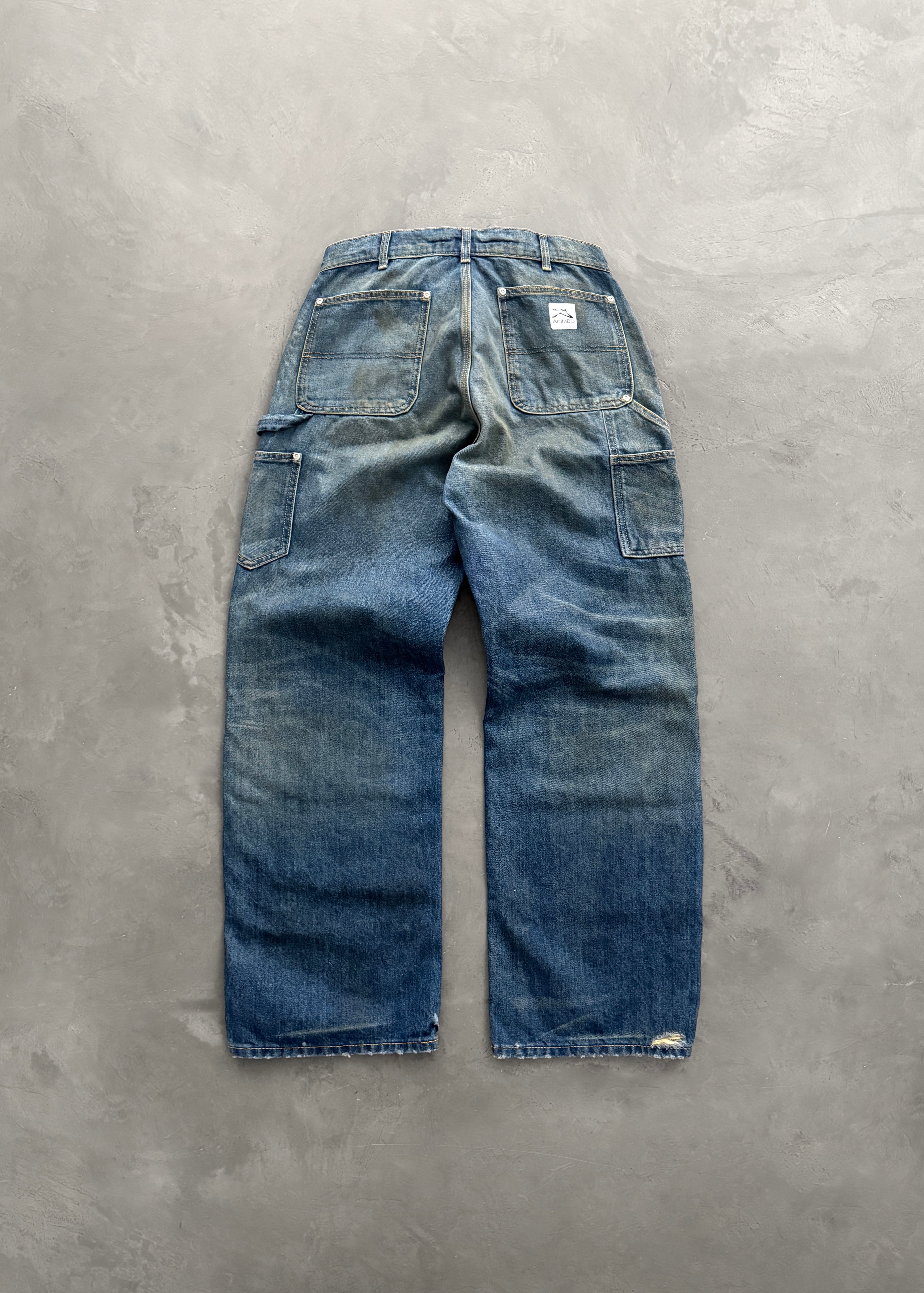 DISTRESSED DENIM DOUBLE KNEES - DIRTY WASH