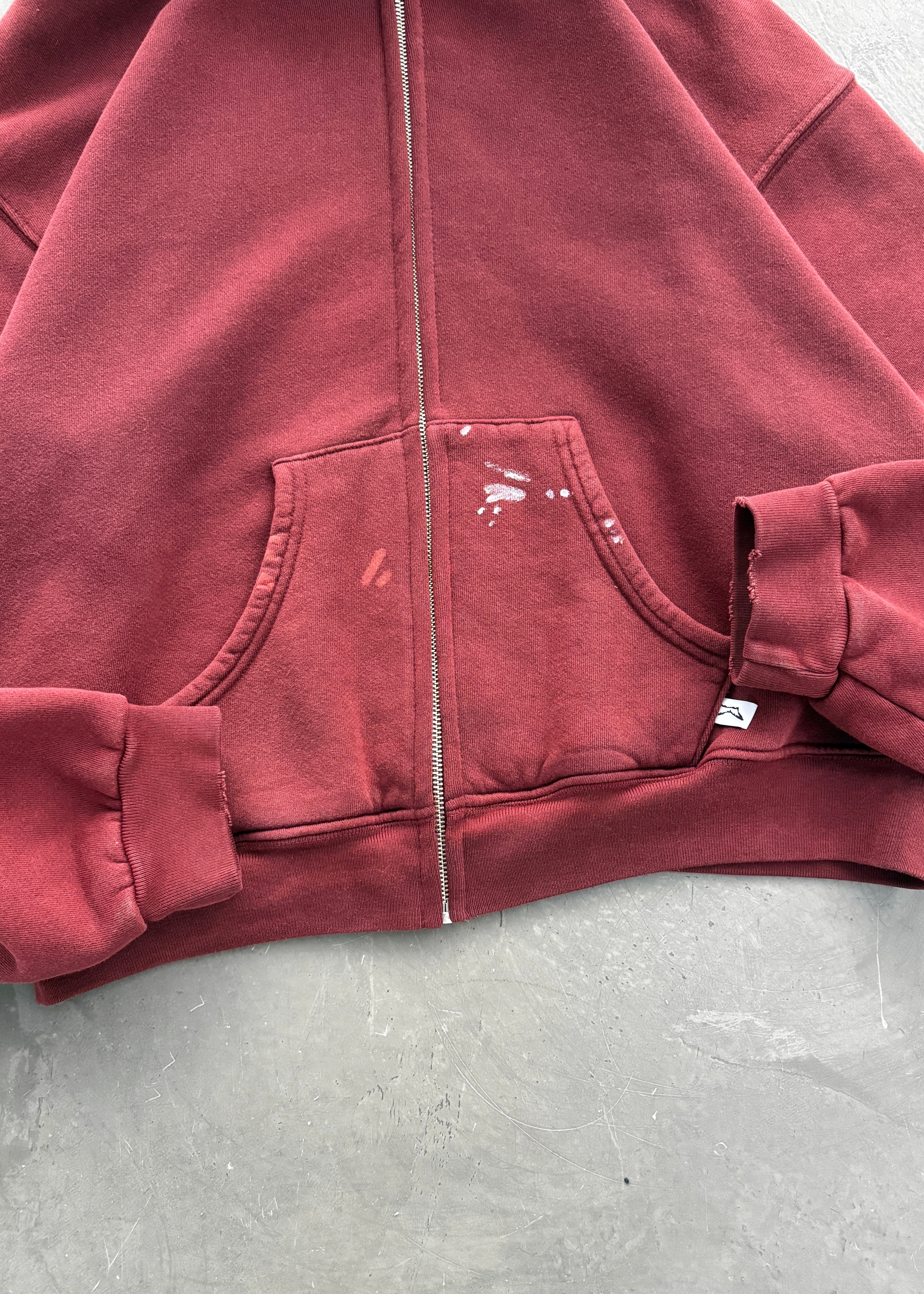 ZIP-UP HOODIE - SUN FADED MAROON