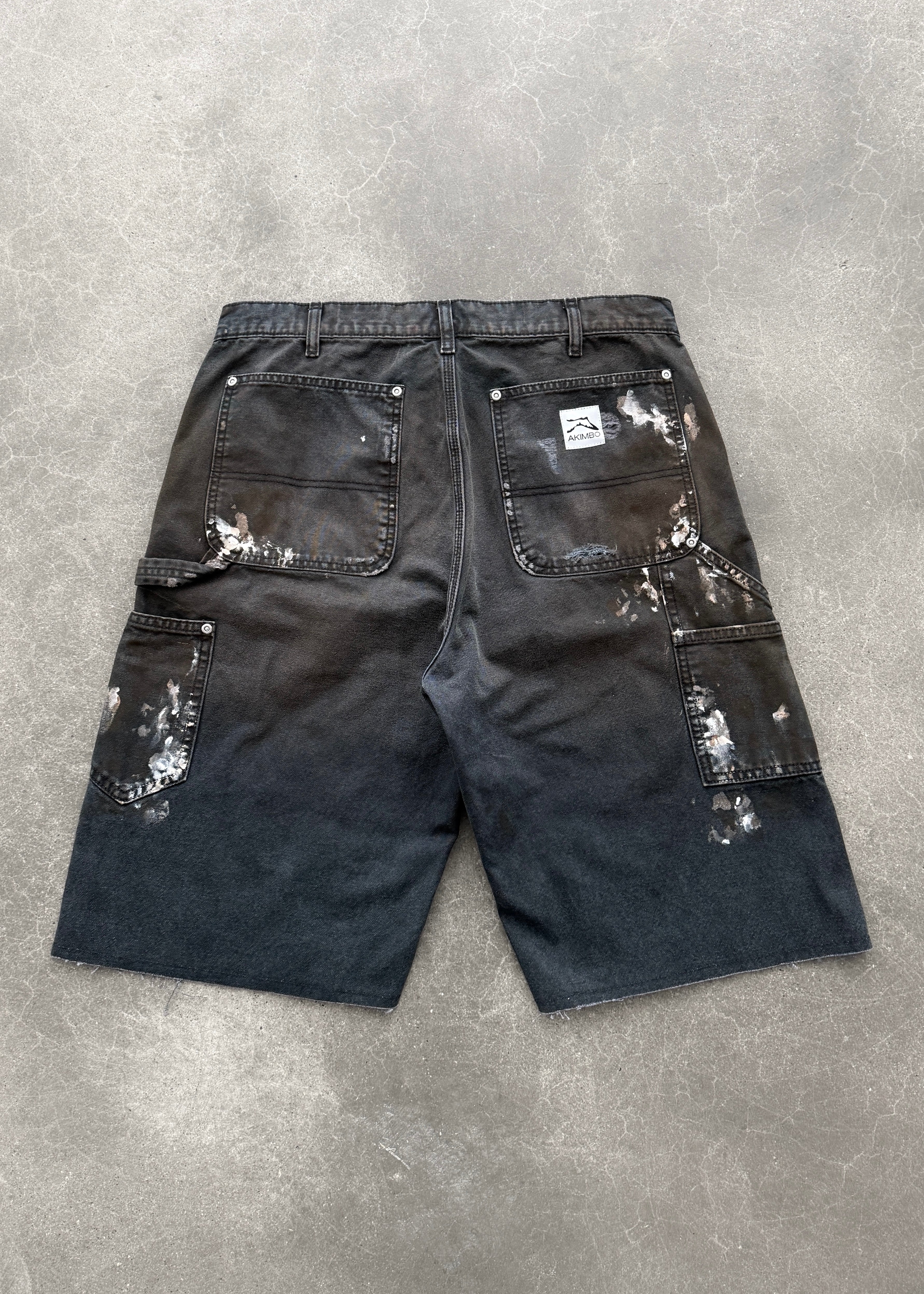 PAINTER CANVAS DOUBLE KNEE SHORT - FADED BLACK