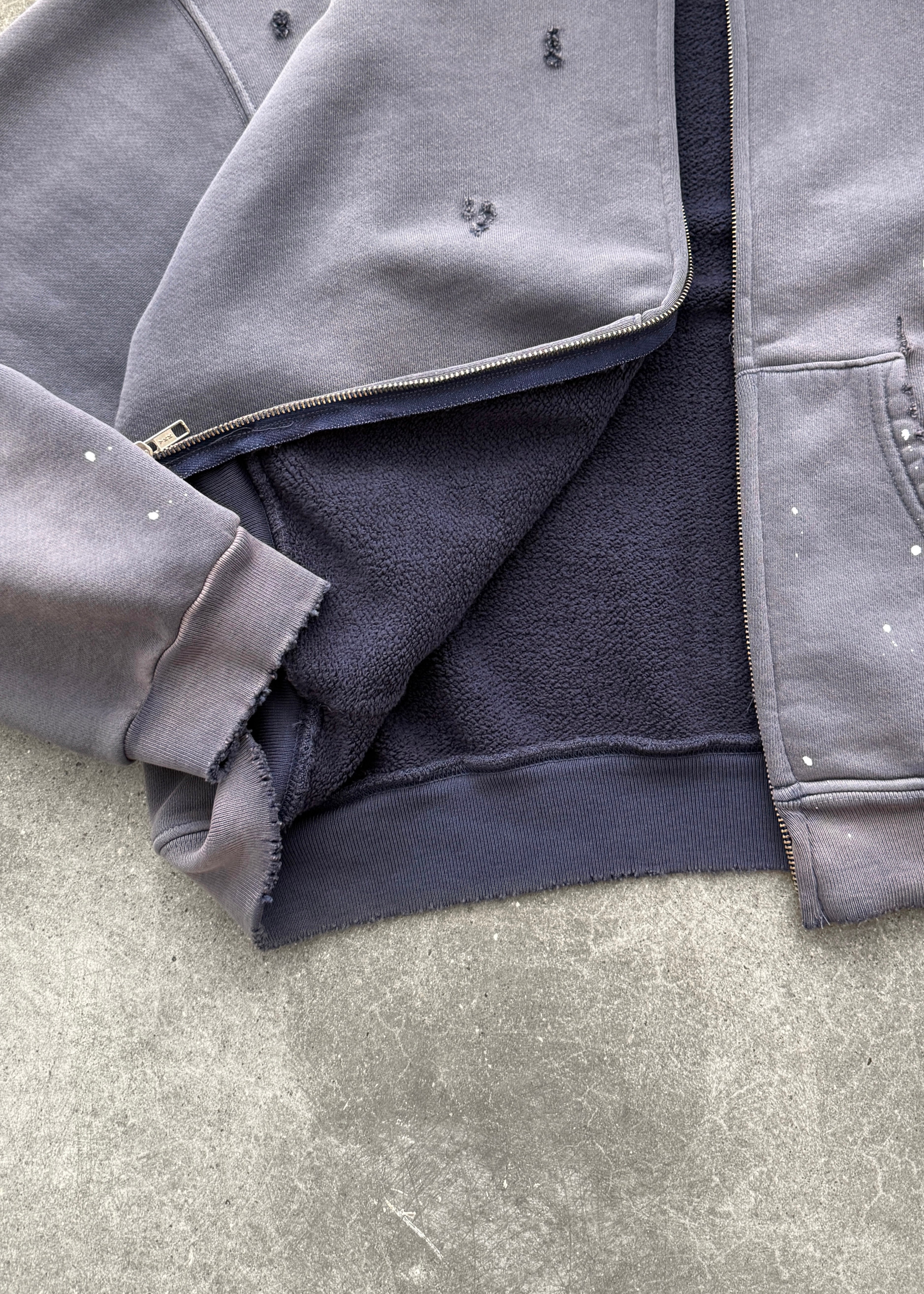 "WATCH-PEEKER" ZIP UP HOODIE - SUN FADED EGGPLANT