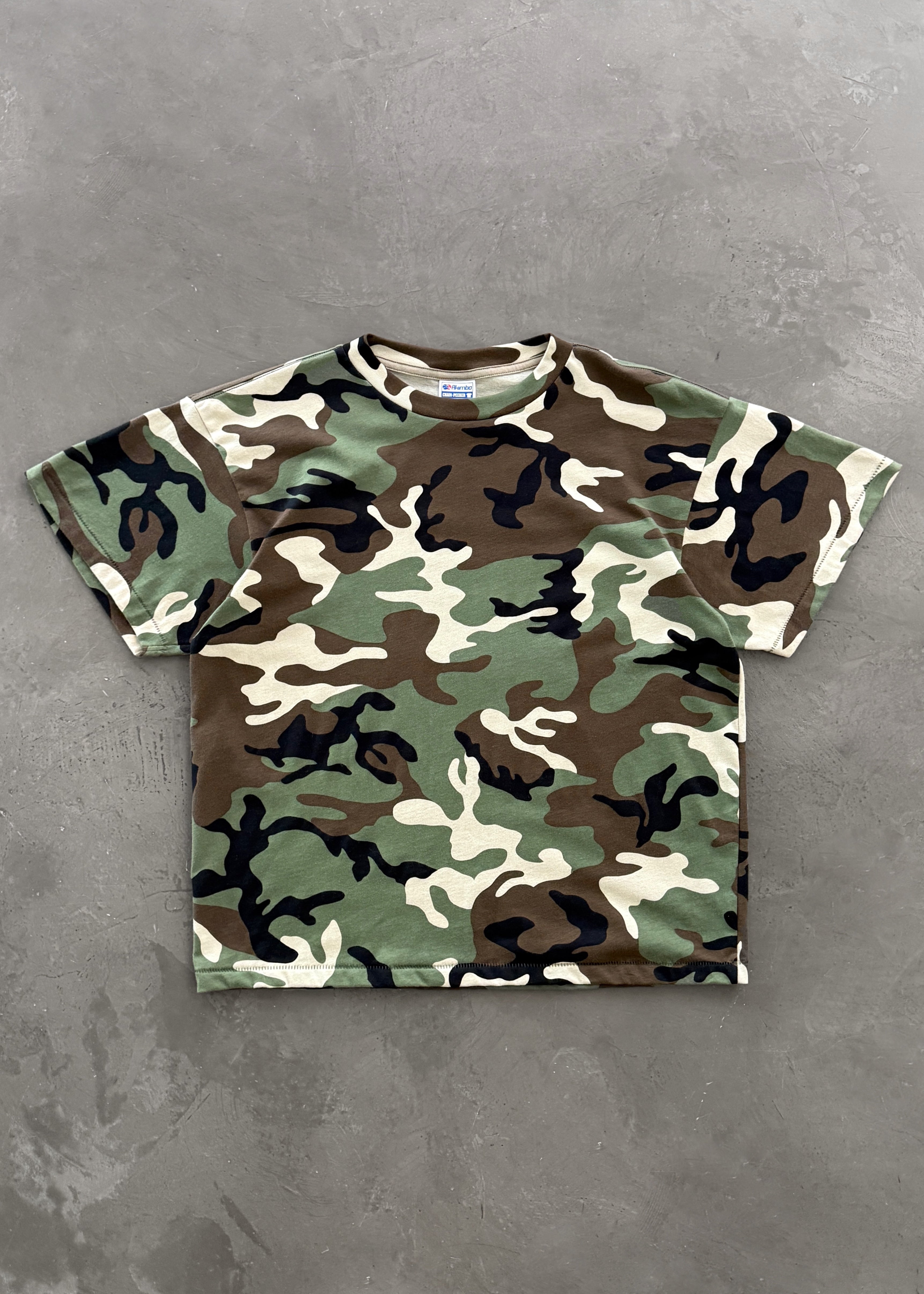 “CHAIN-PEEKER” SINGLE STITCHED TEE - WOODLAND CAMO