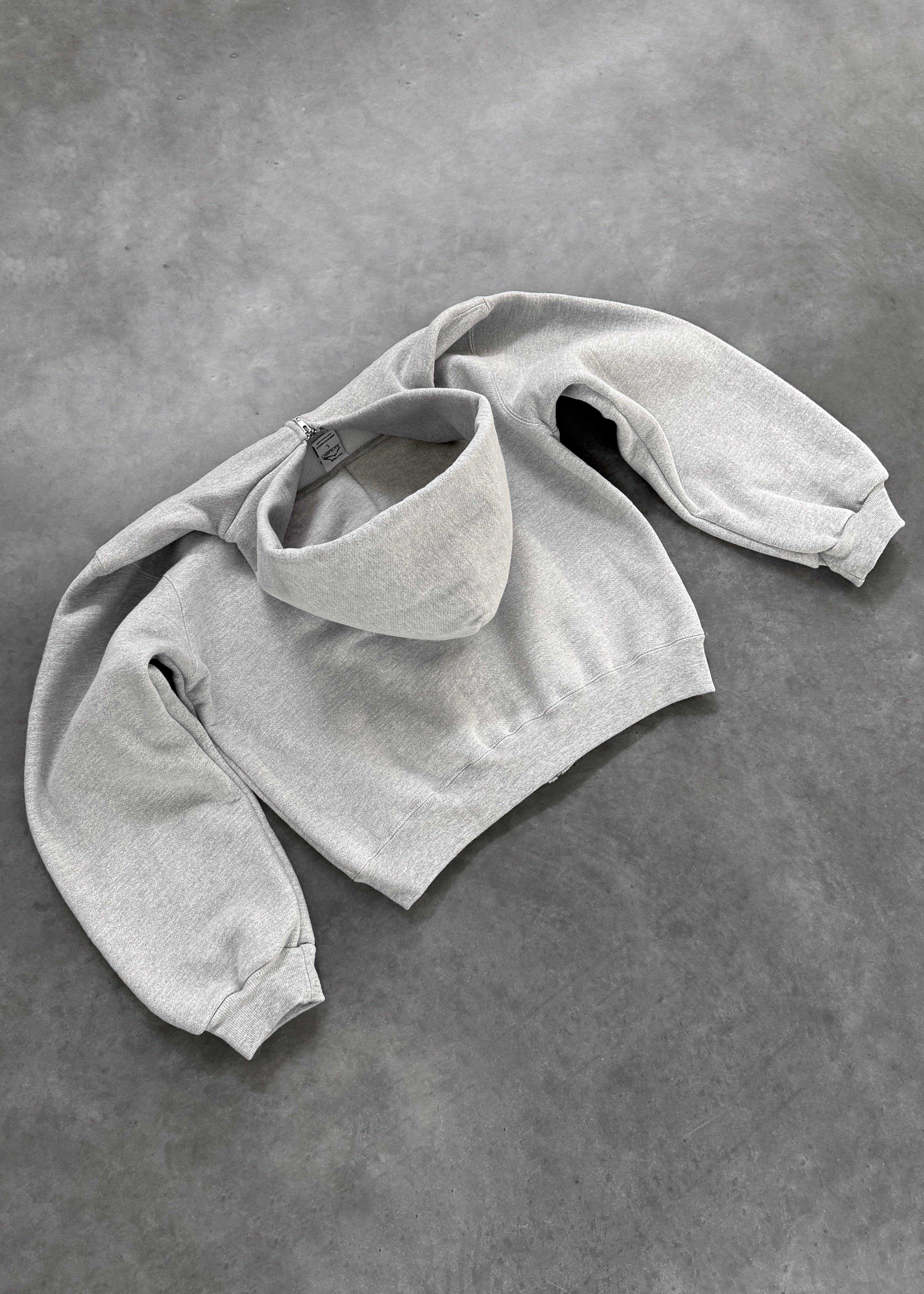 AKIMBO ZIP-UP HOODIE - HEATHER GREY