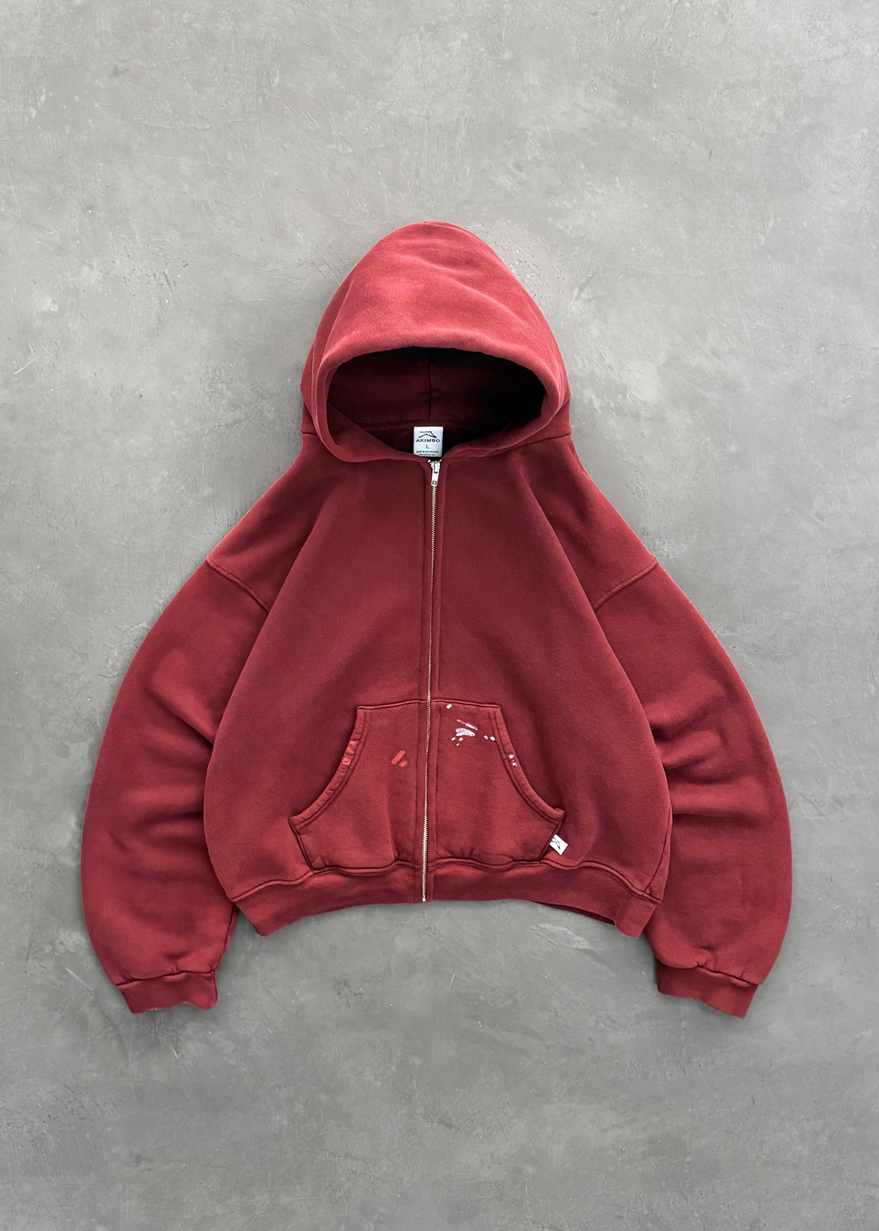 ZIP-UP HOODIE - SUN FADED MAROON