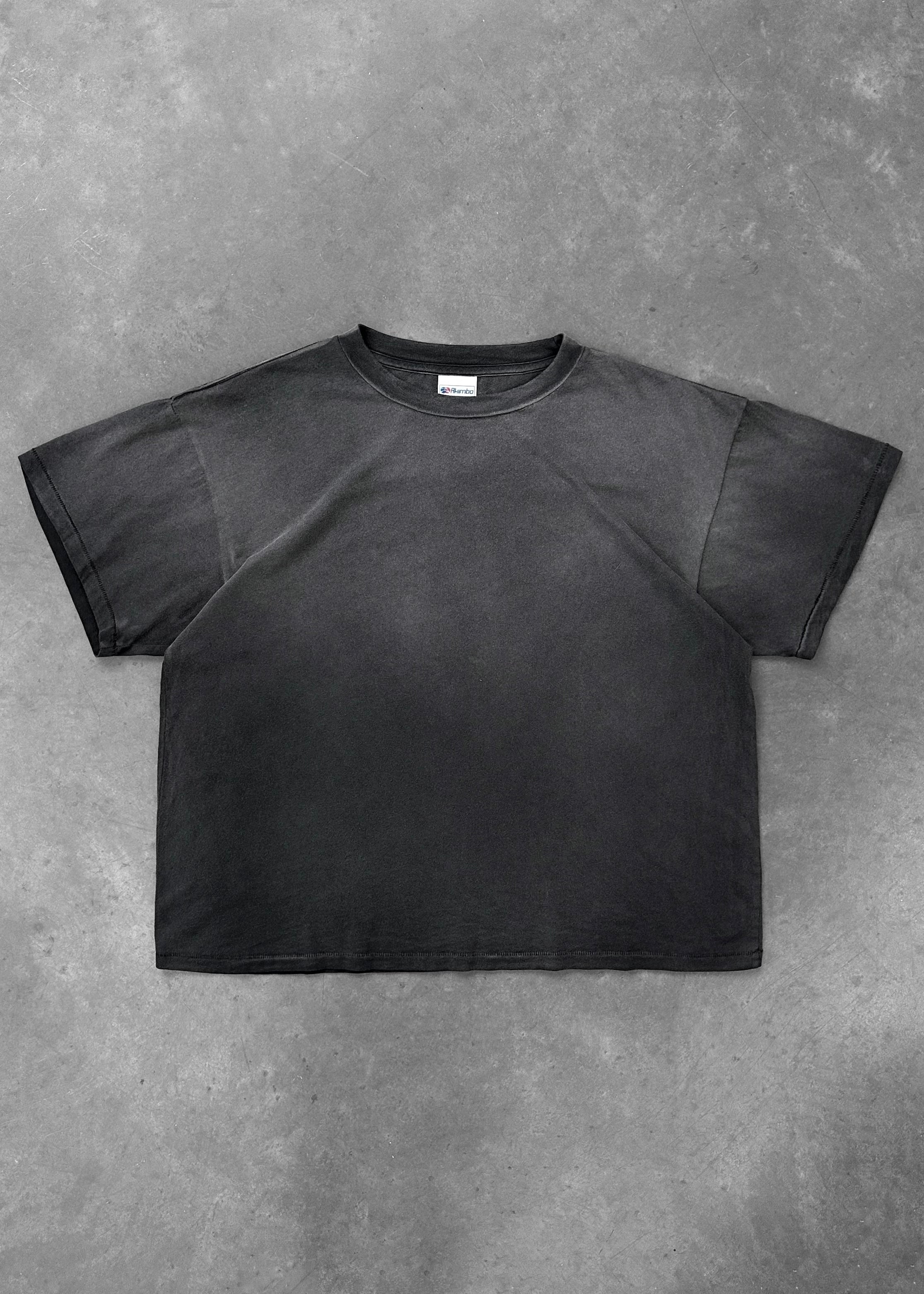 “CHAIN-PEEKER” SINGLE STITCHED TEE - SUN FADED BLACK