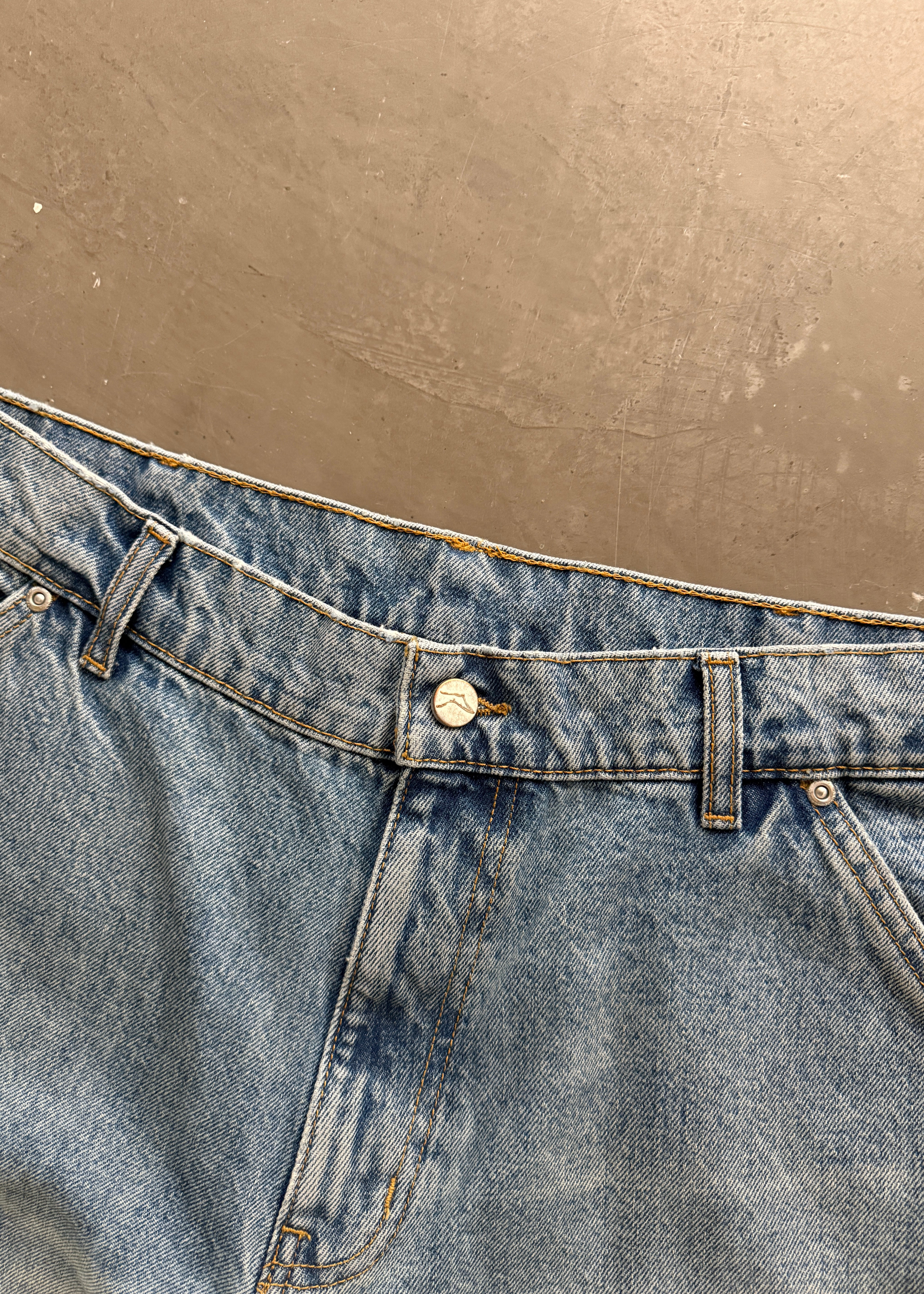 OPEN HEM DENIM DOUBLE KNEE SHORTS - DIRTY WASH