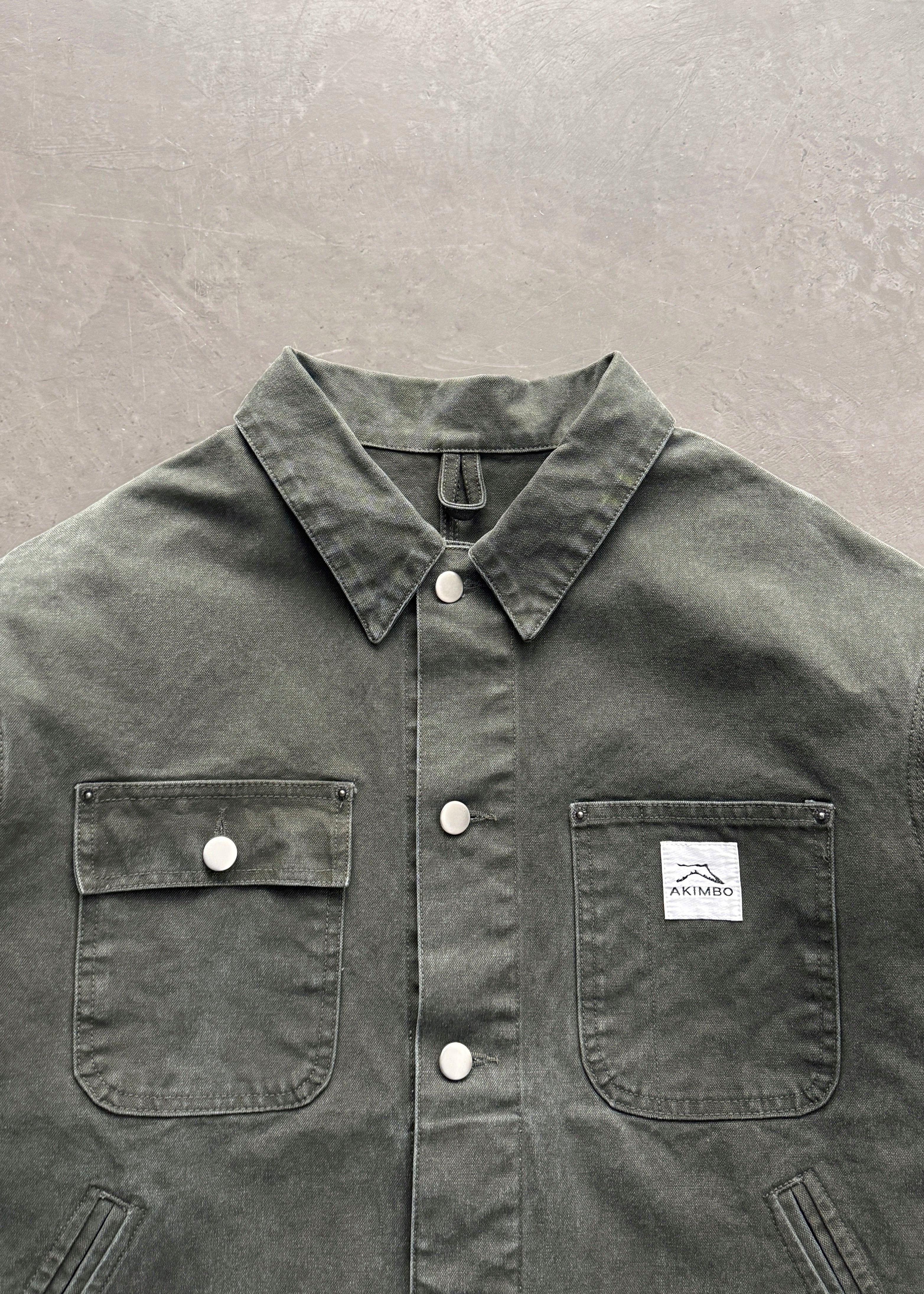 CROPPED CHORE JACKET - OLIVE