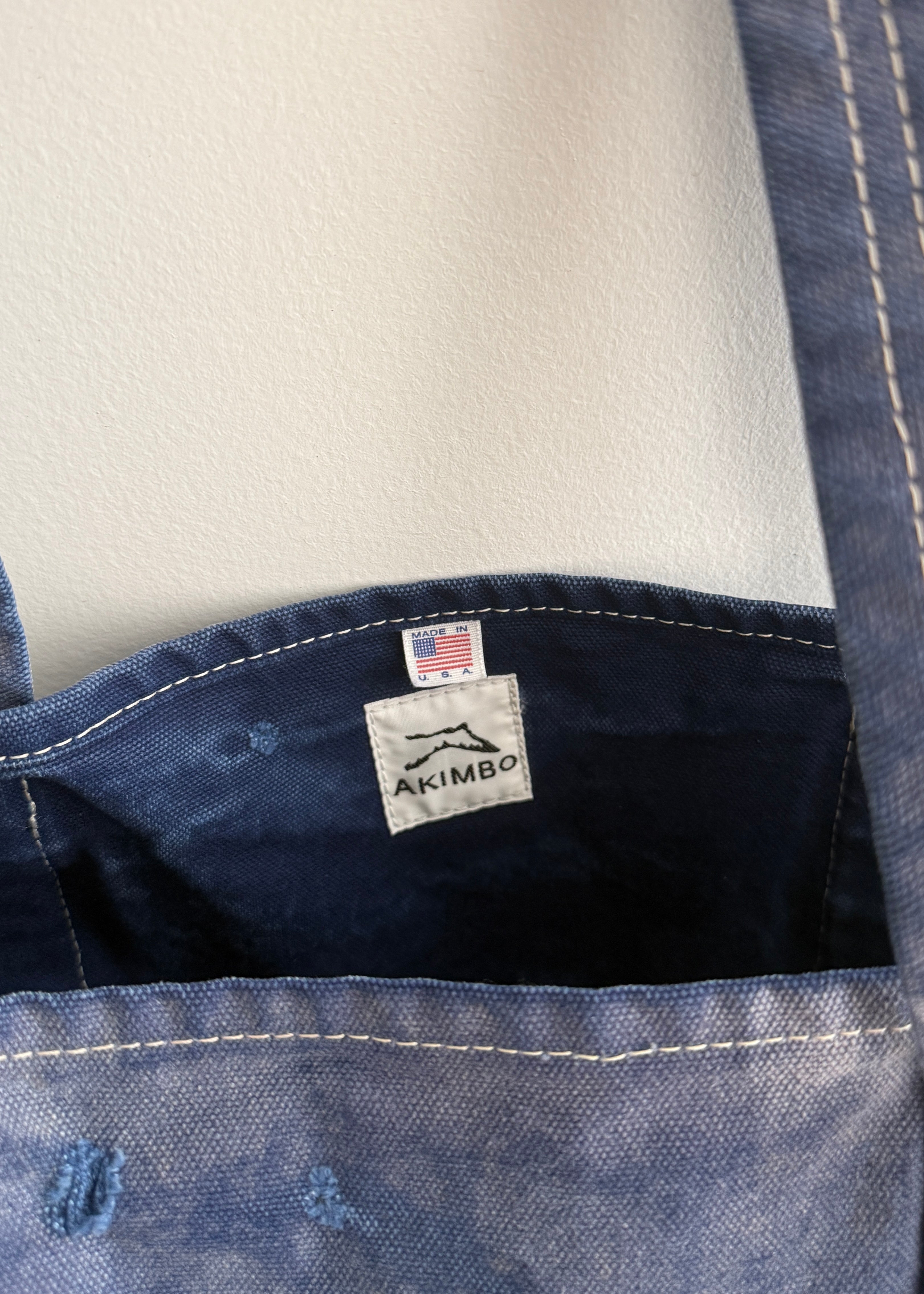 DISTRESSED TOTE BAG - FADED NAVY