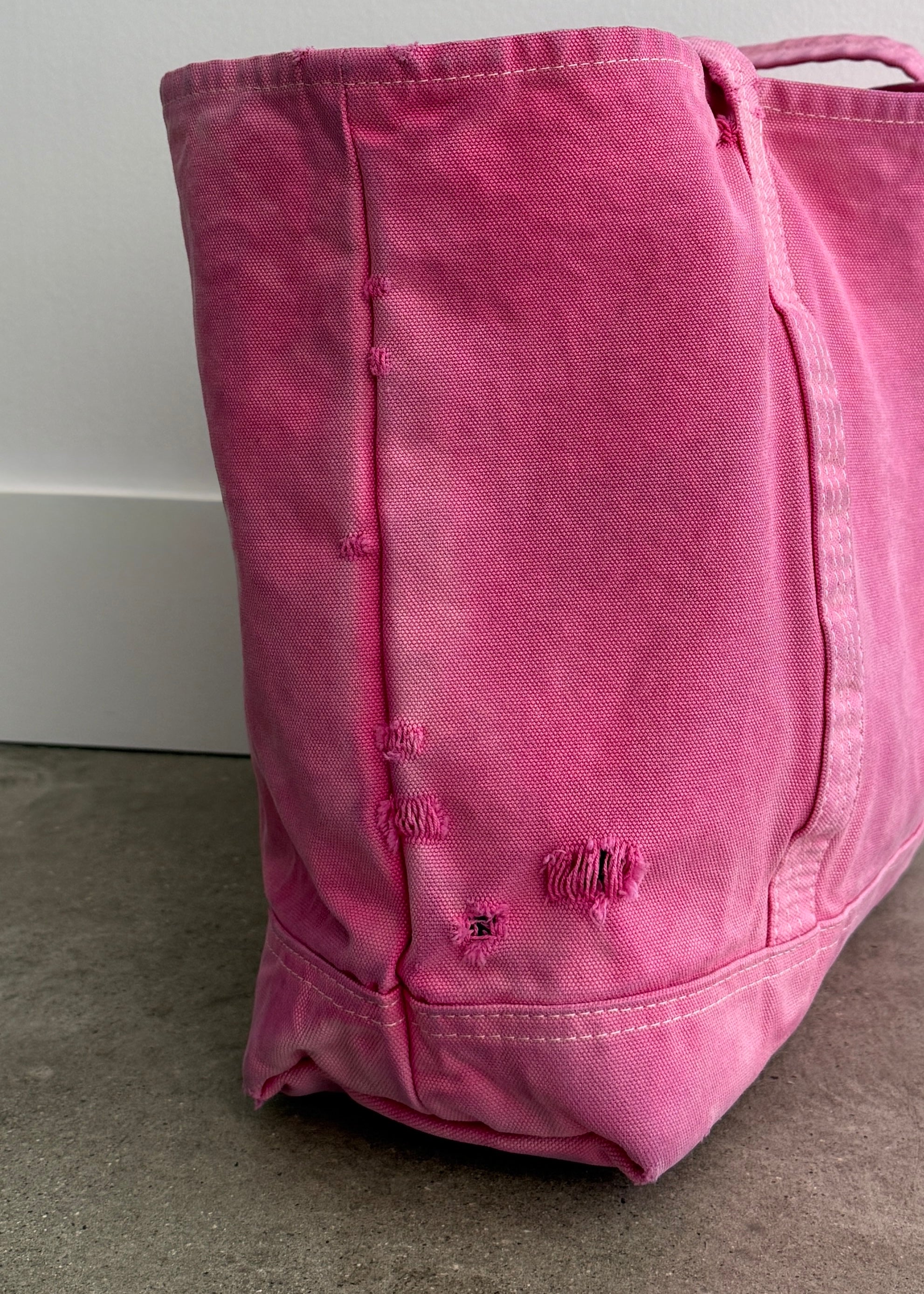 DISTRESSED TOTE BAG - FADED PINK