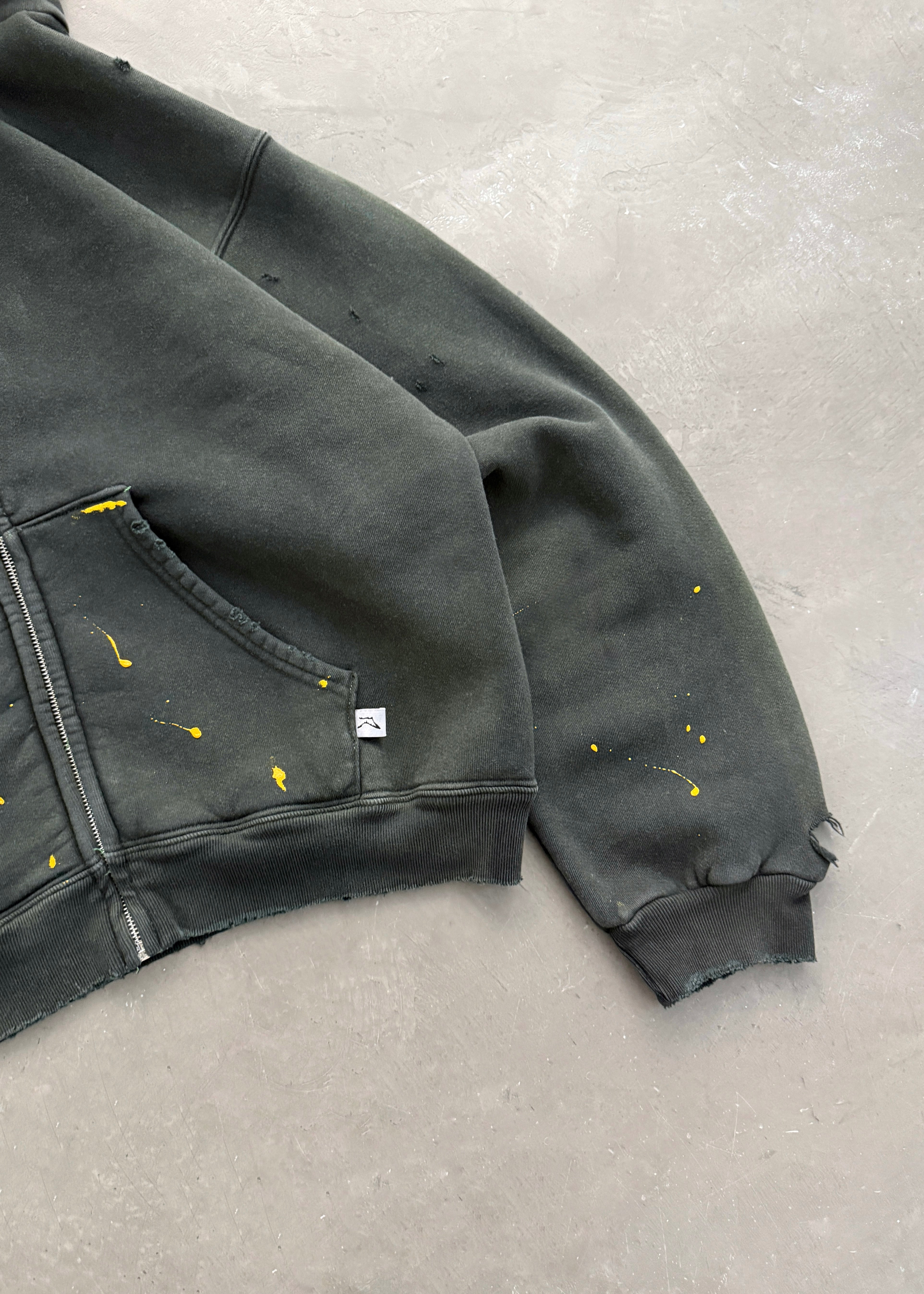 AKIMBO "WATCH-PEEKER" ZIP UP HOODIE - MIDNIGHT GREEN