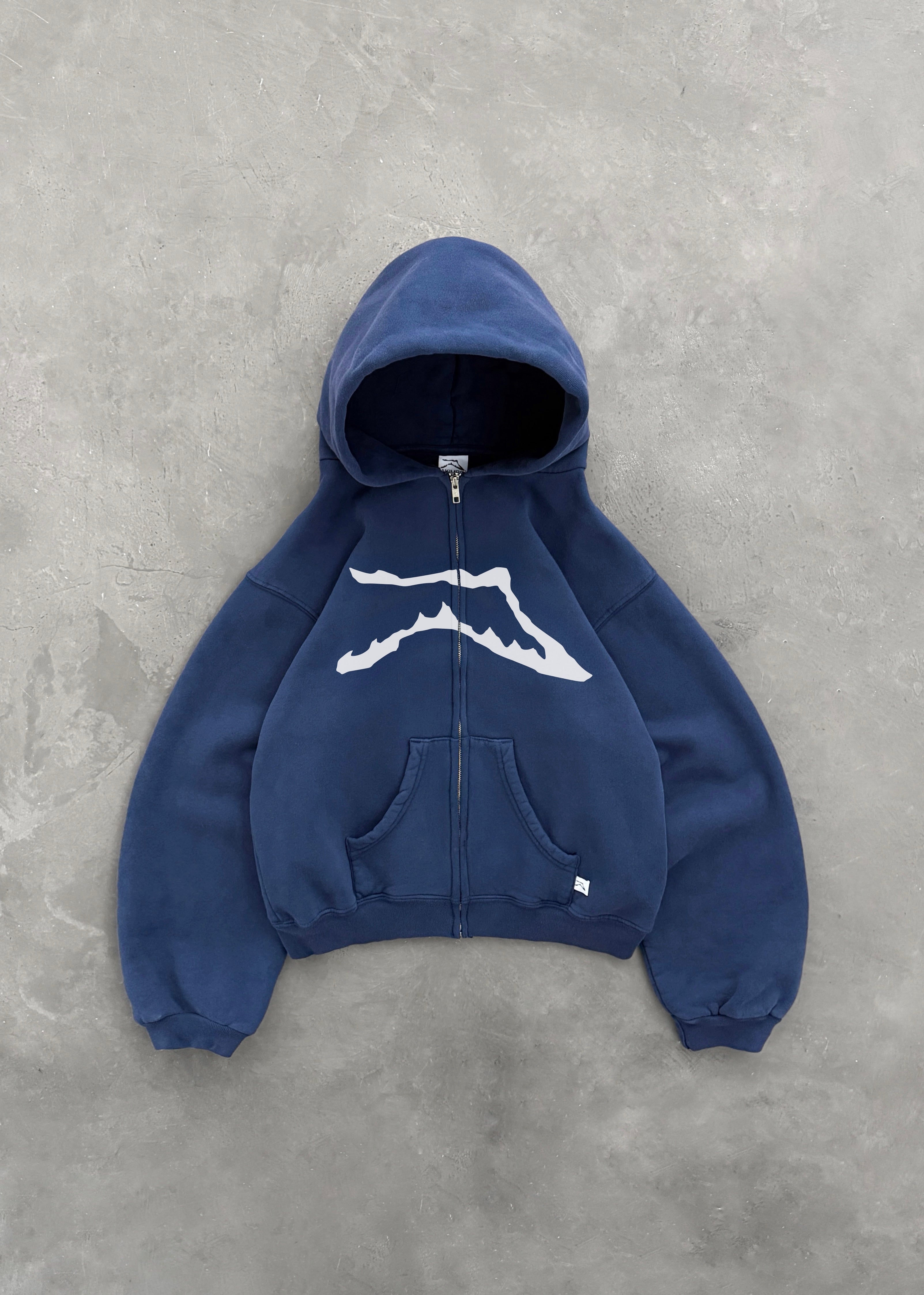 AKIMBO RANGE ZIP-UP HOODIE - FADED NAVY