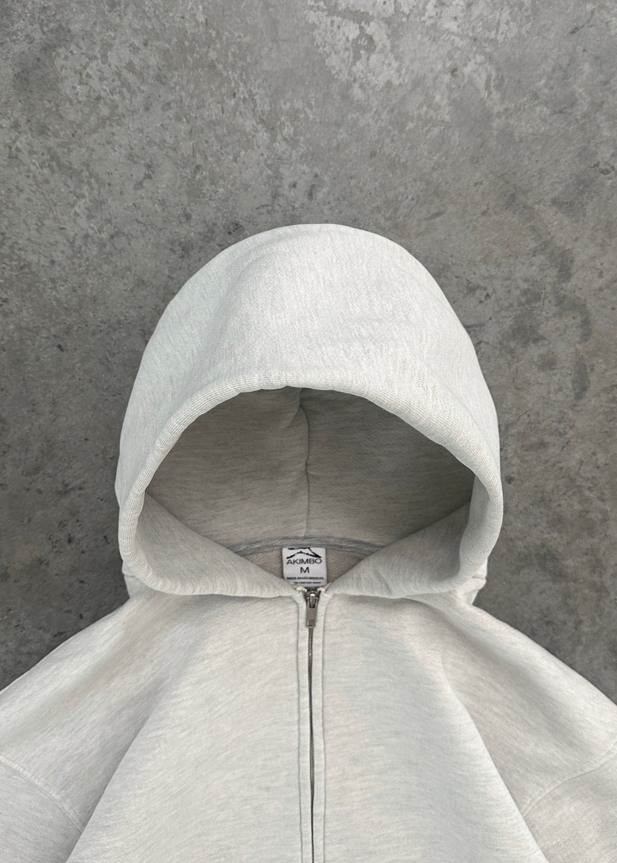 AKIMBO ZIP-UP HOODIE - HEATHER GREY