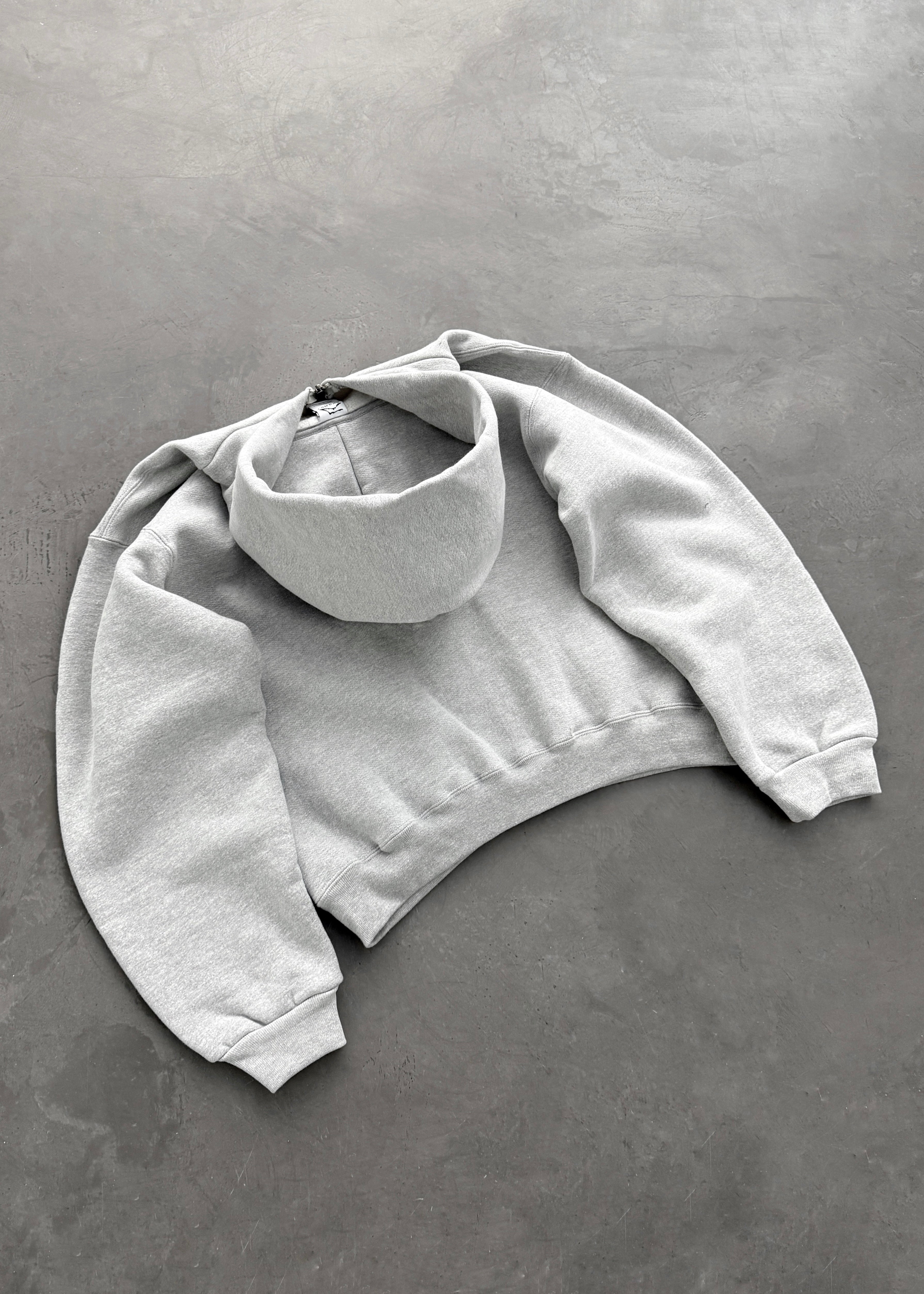 AKIMBO RANGE ZIP-UP HOODIE - HEATHER GREY