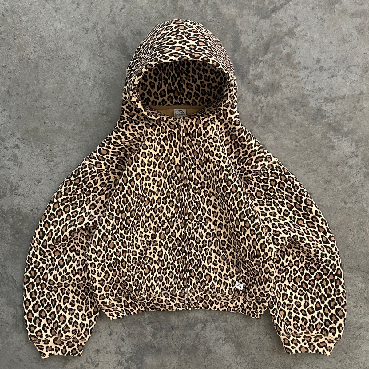 AKIMBO ZIP-UP HOODIE - LEOPARD