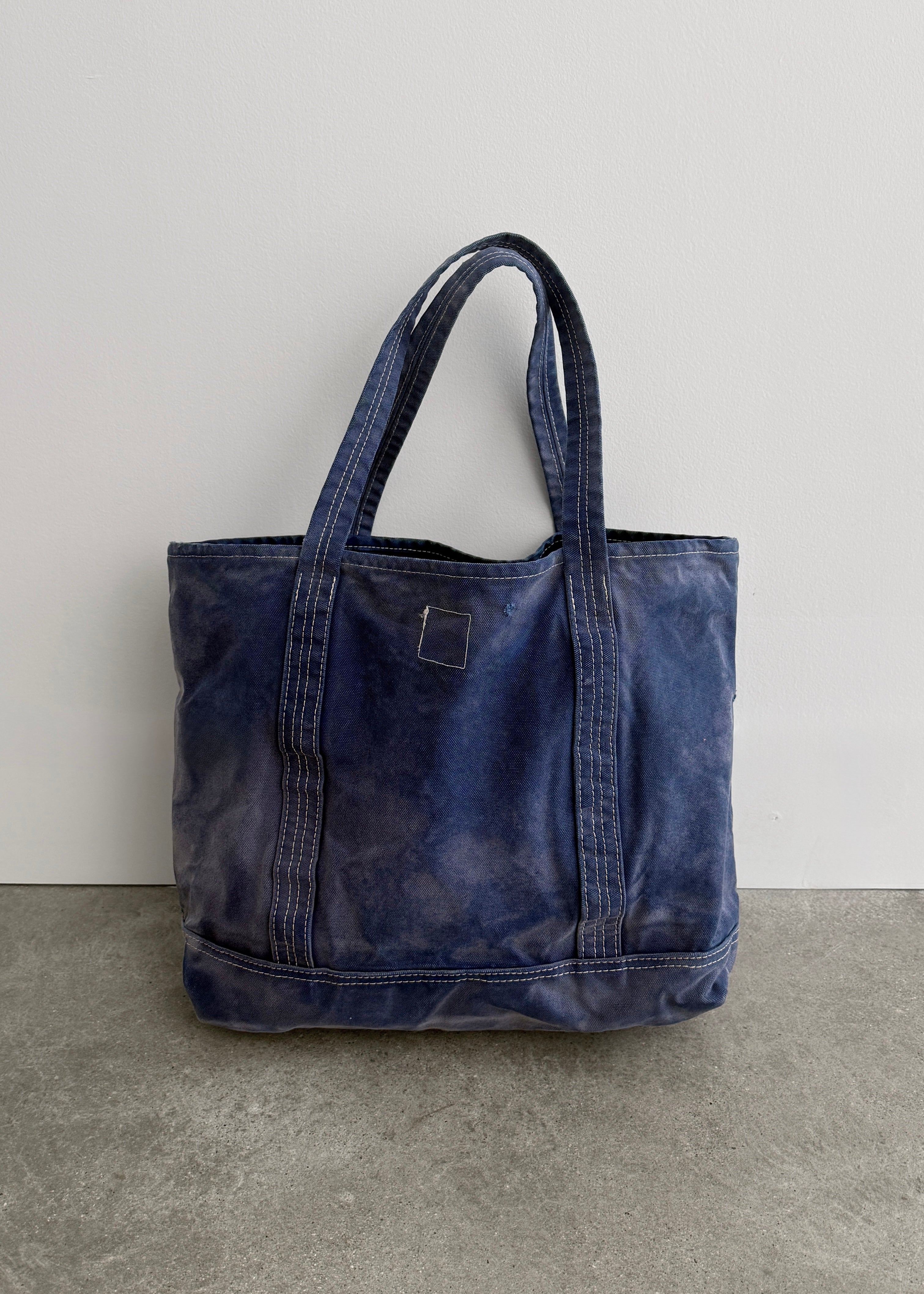 DISTRESSED TOTE BAG - FADED NAVY