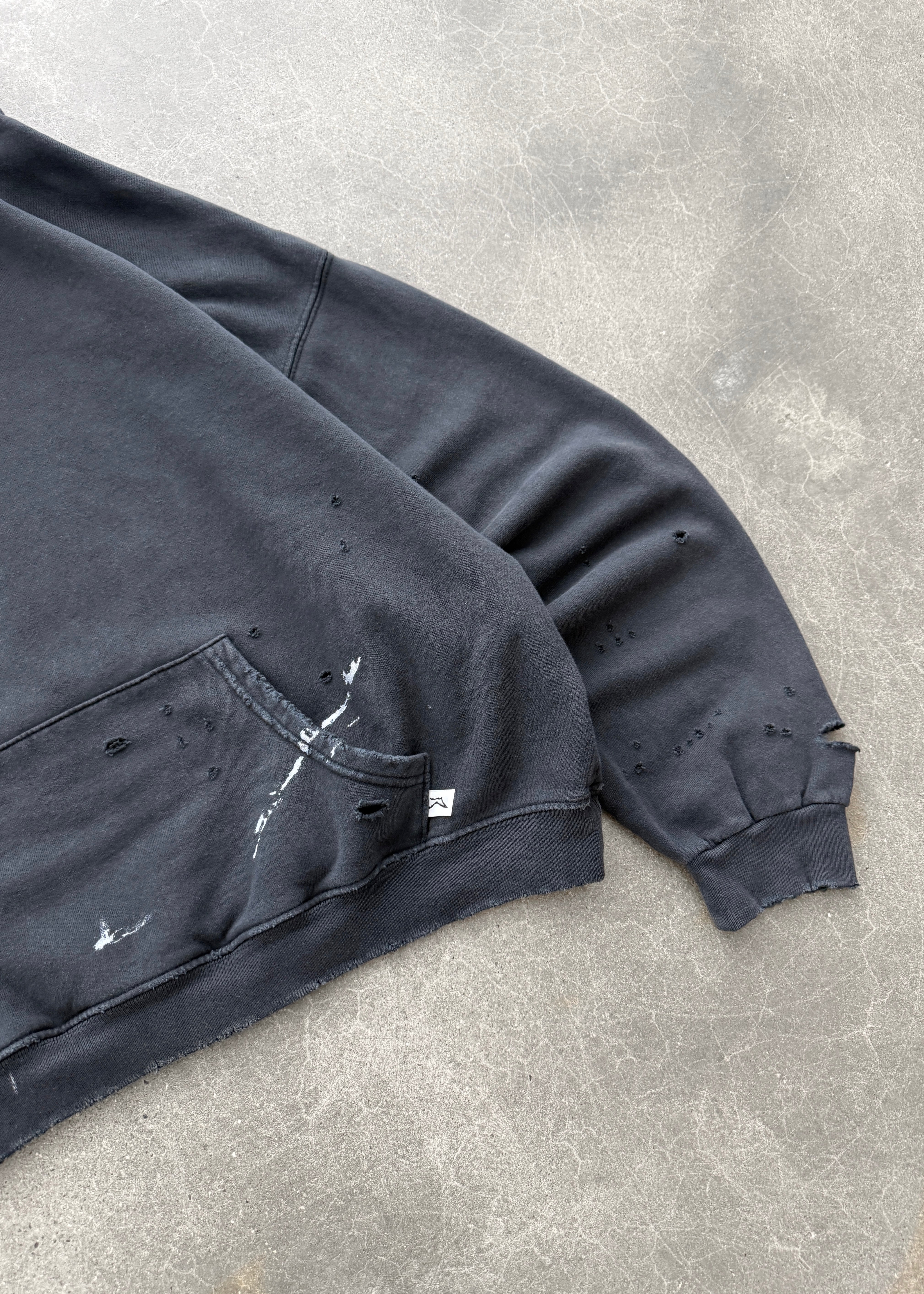 "WATCH-PEEKER" HOODIE - FADED BLACK