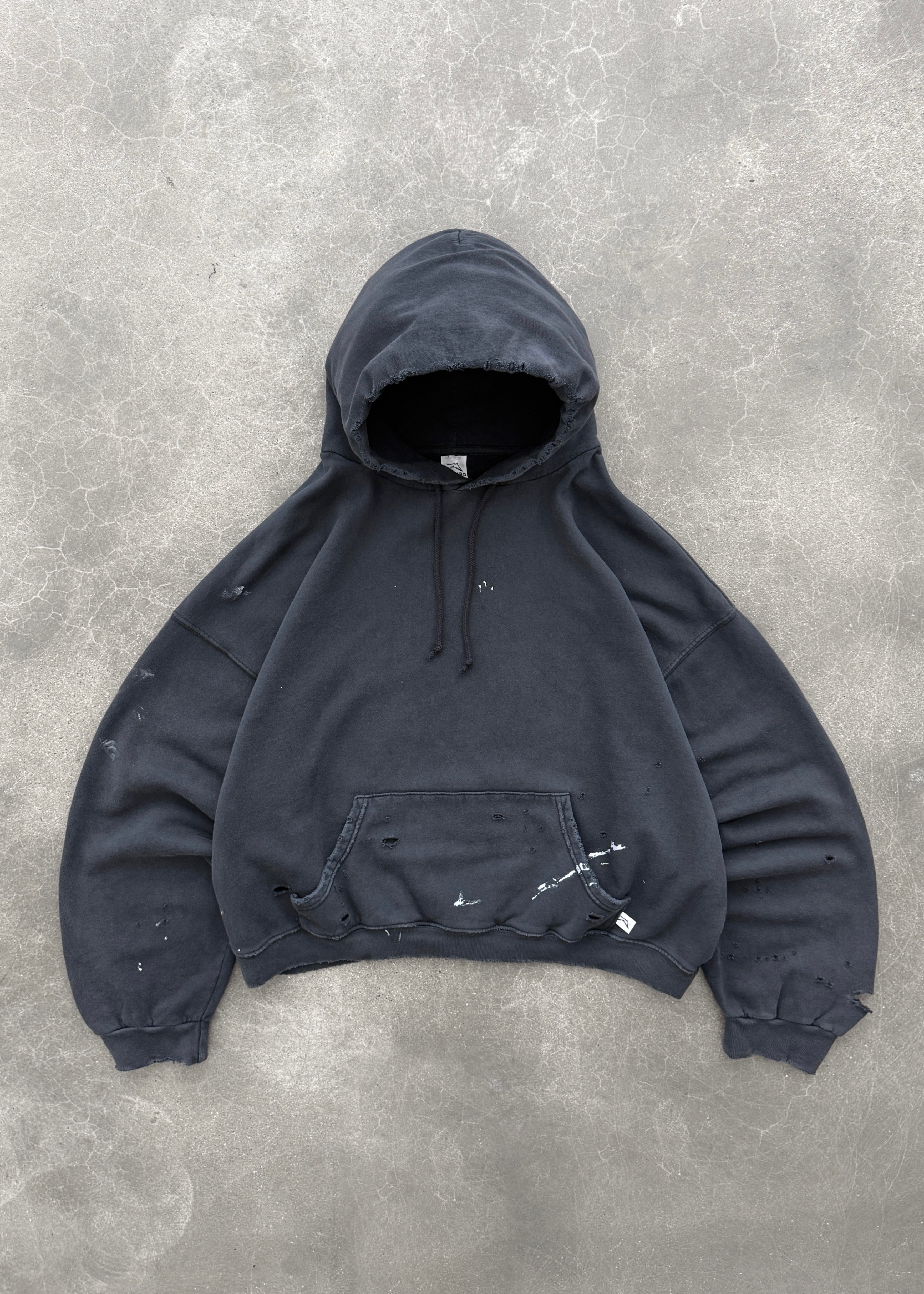 "WATCH-PEEKER" HOODIE - FADED BLACK
