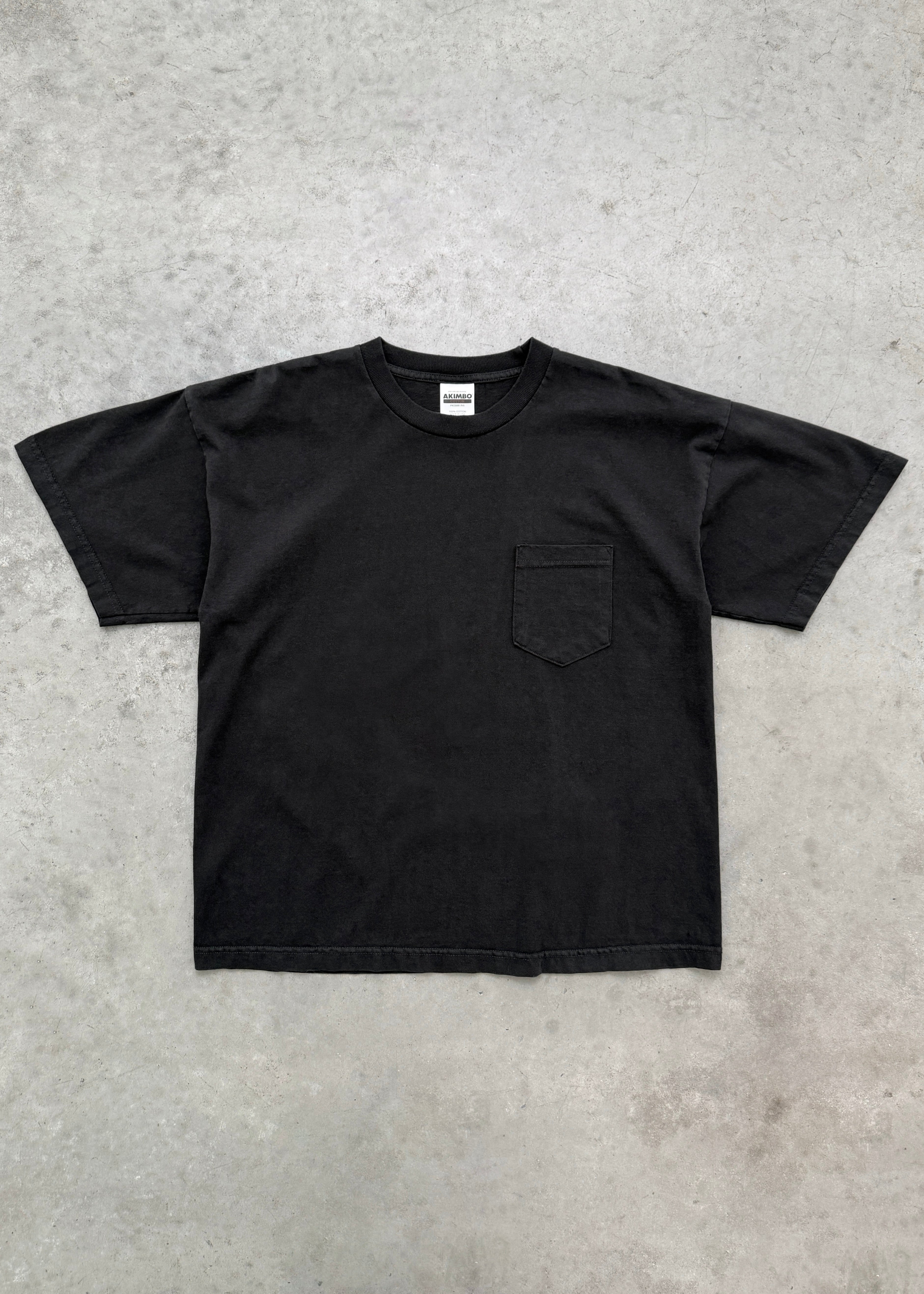 THE “1999” BLANK POCKET TEE - STONEWASHED BLACK
