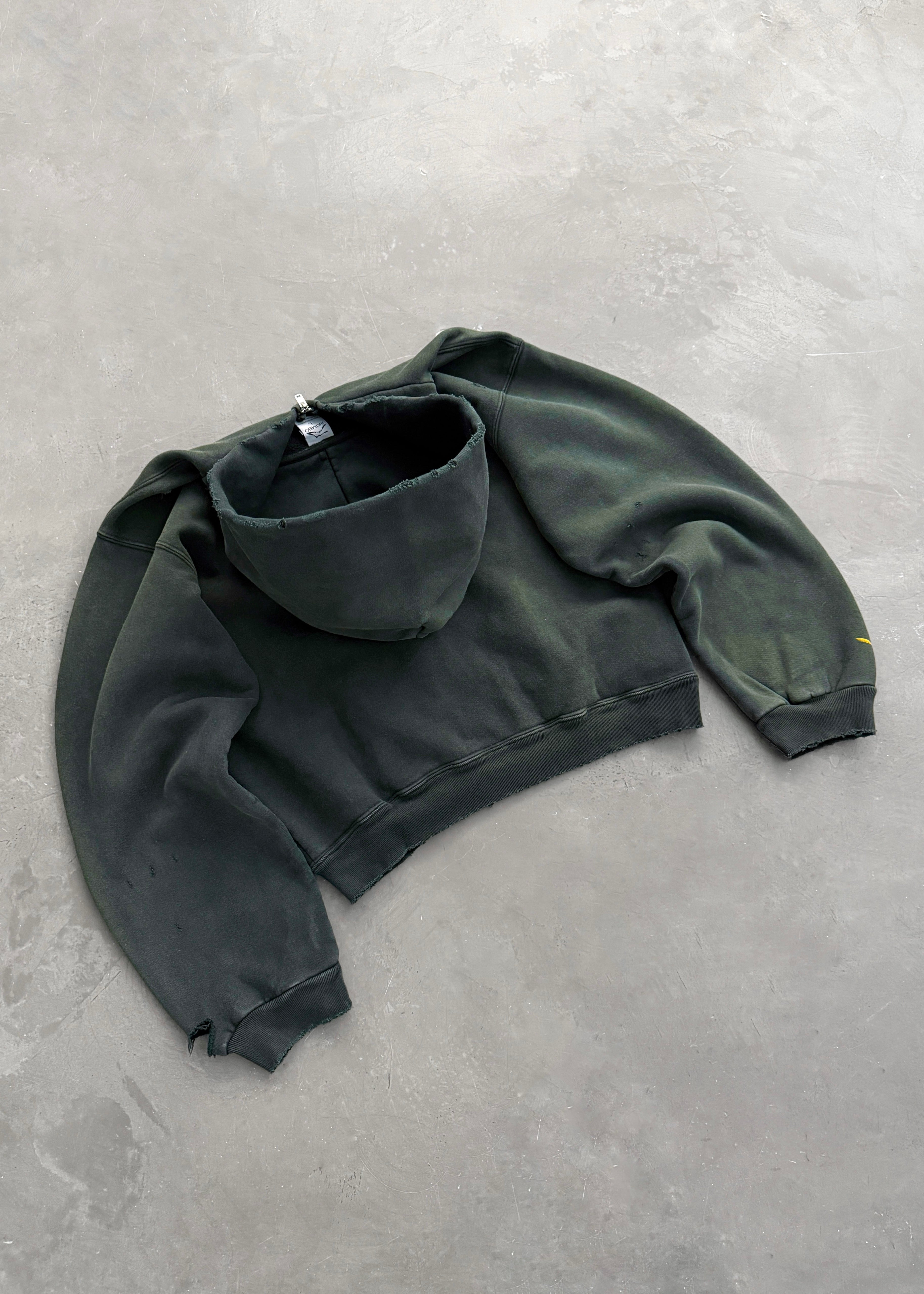 AKIMBO "WATCH-PEEKER" ZIP UP HOODIE - MIDNIGHT GREEN