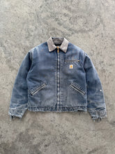 Load image into Gallery viewer, SUN FADED DISTRESSED SLATE BLUE CARHARTT DETROIT JACKET - 1990S
