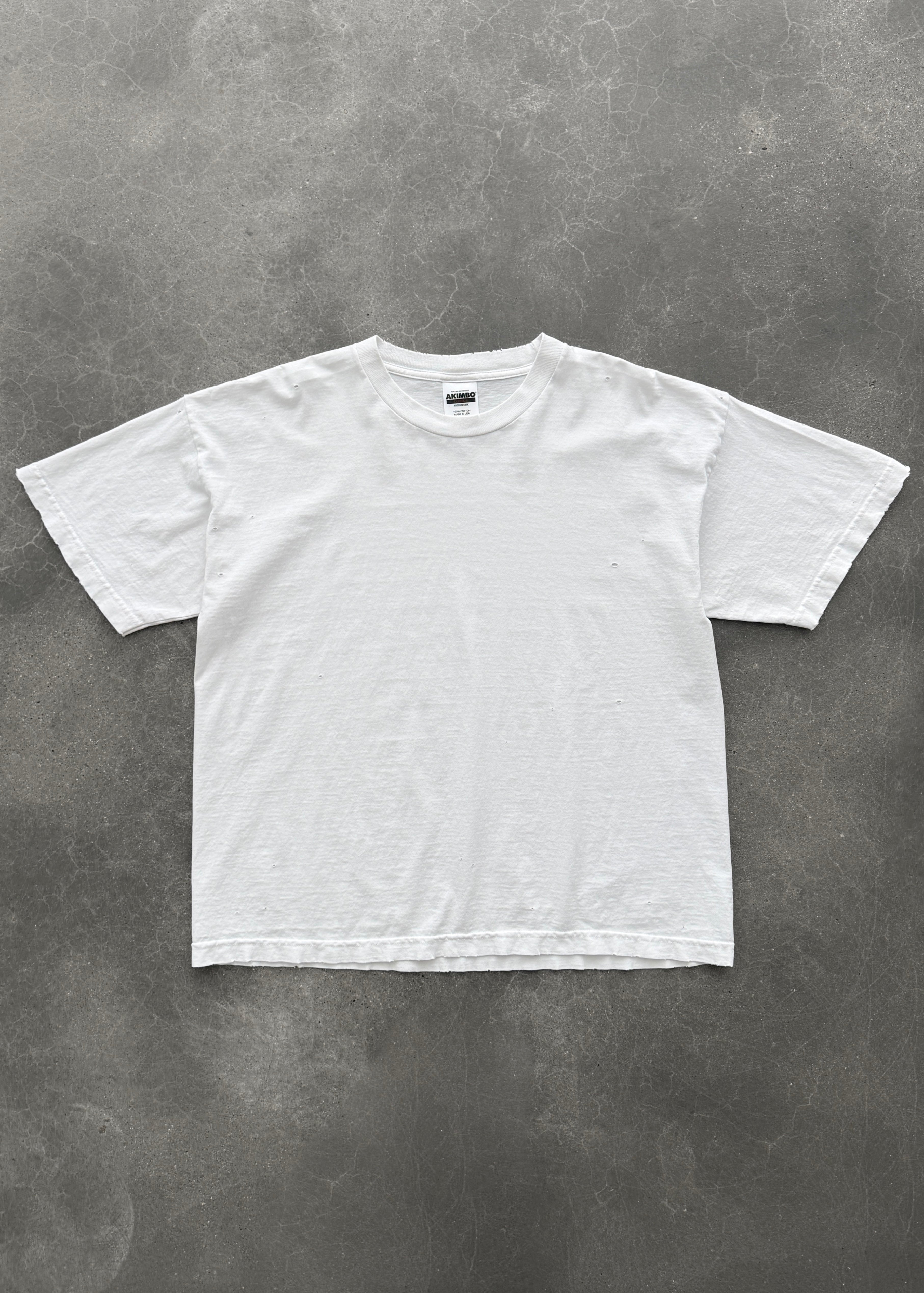 DISTRESSED “1999” BLANK TEE - WHITE