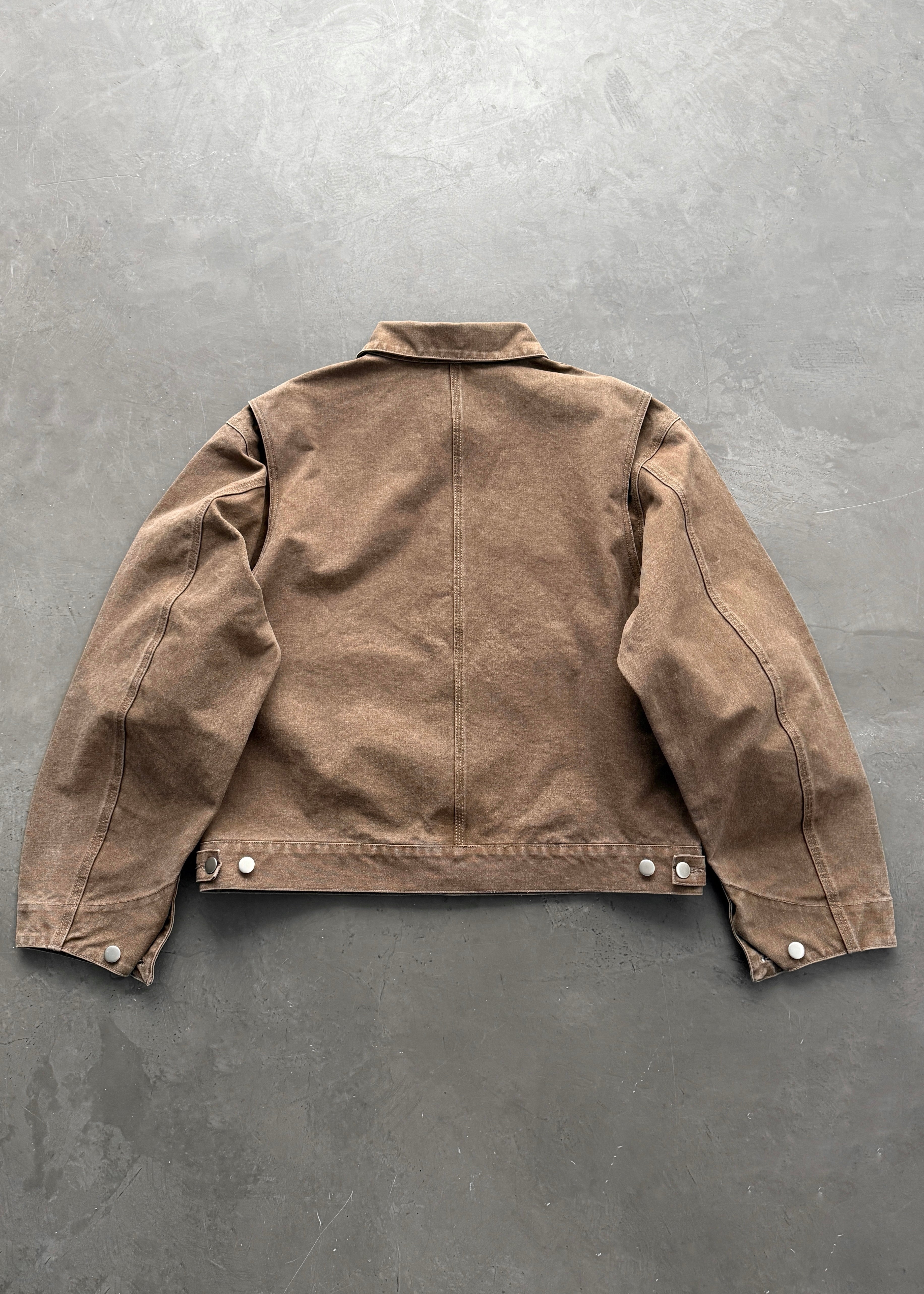 CROPPED CHORE JACKET - BROWN