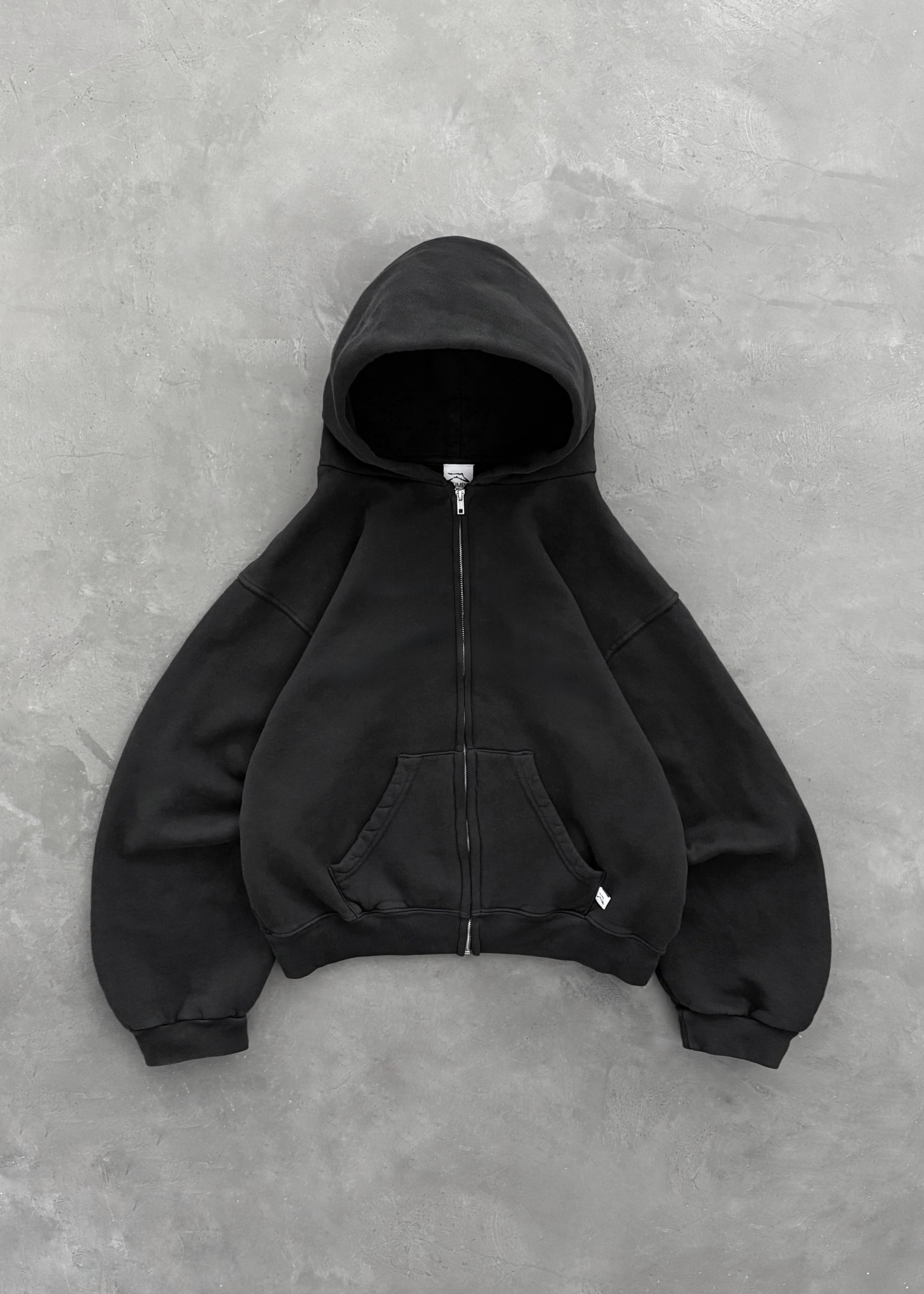 ZIP-UP HOODIE - BLACK