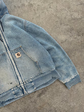 Load image into Gallery viewer, FADED BLUE DENIM HOODED CARHARTT JACKET - 1990S

