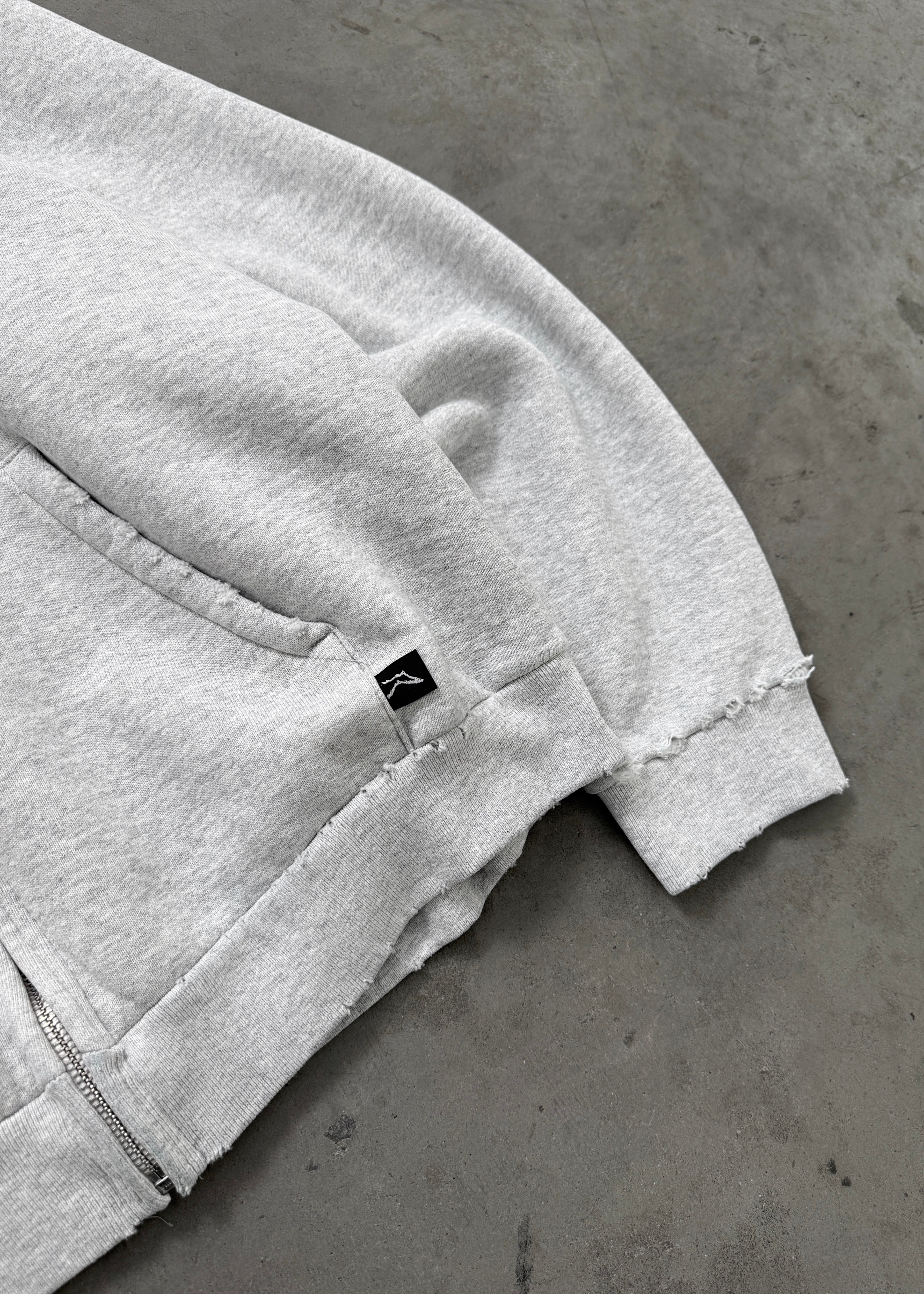 DISTRESSED PRO WORK ZIP UP - HEATHER GREY