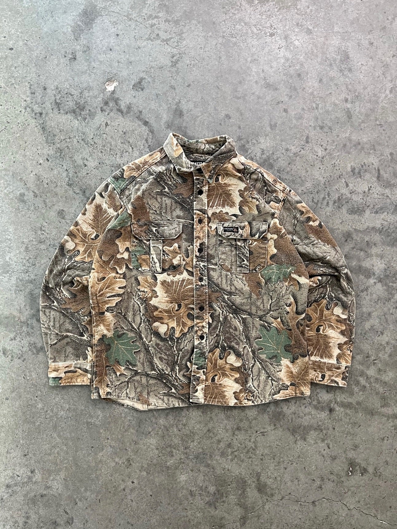FADED FOREST CAMOUFLAGE FLANNEL - 1990S – AKIMBO CLUB