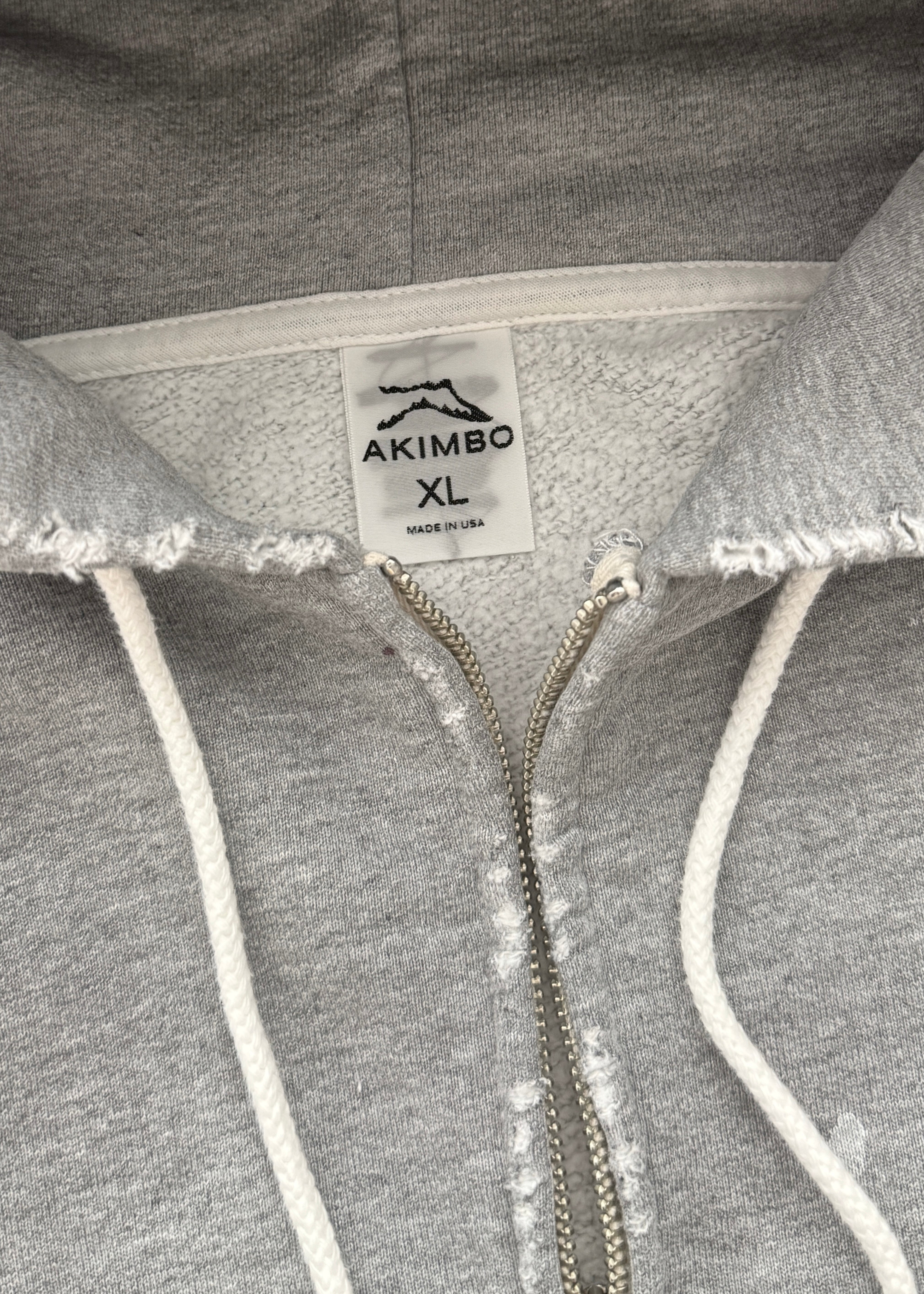 "WATCH-PEEKER" ZIP-UP HOODIE - HEATHER GREY