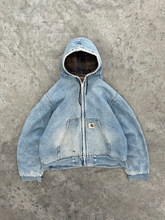 Load image into Gallery viewer, FADED BLUE DENIM HOODED CARHARTT JACKET - 1990S
