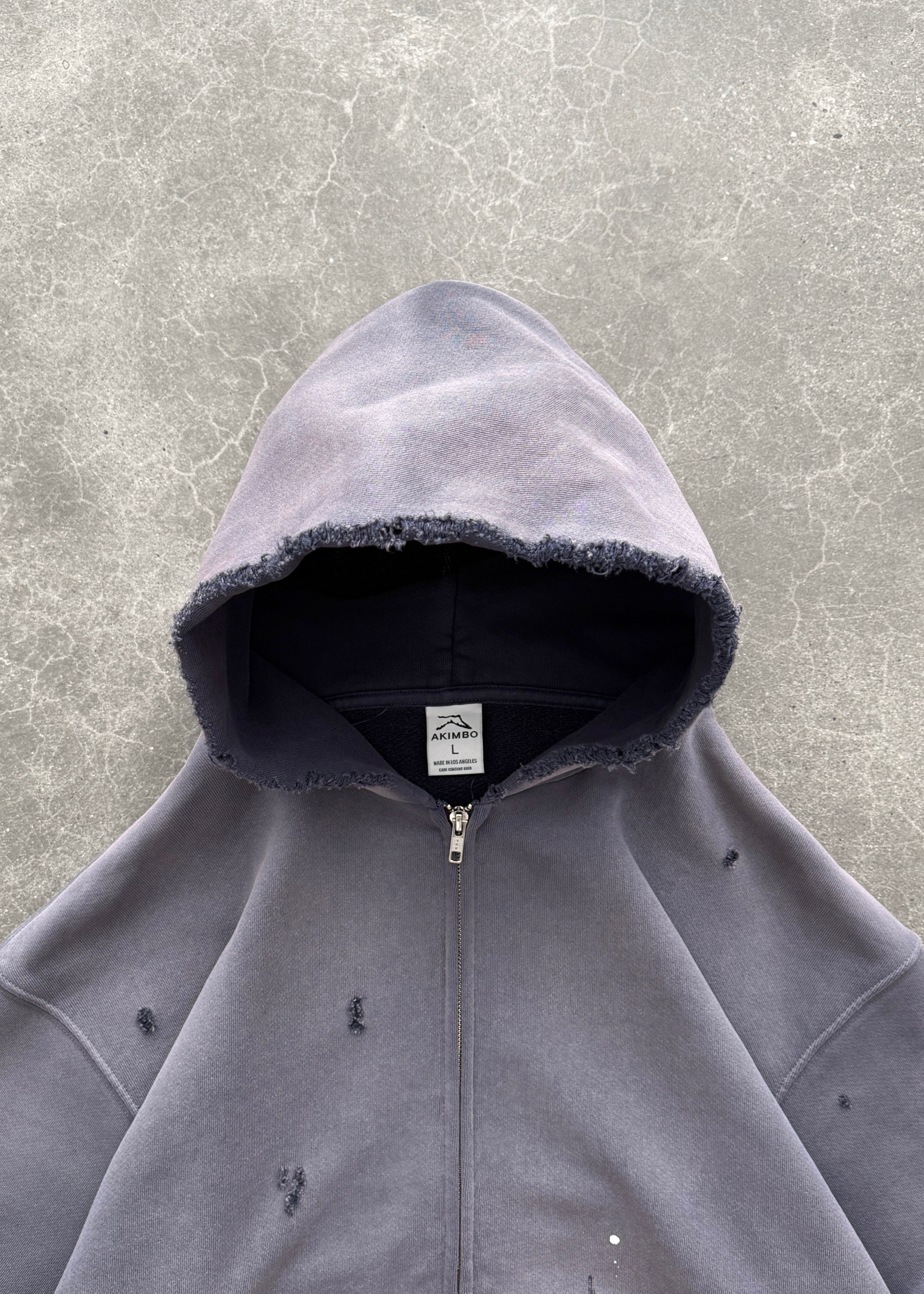 "WATCH-PEEKER" ZIP UP HOODIE - SUN FADED EGGPLANT