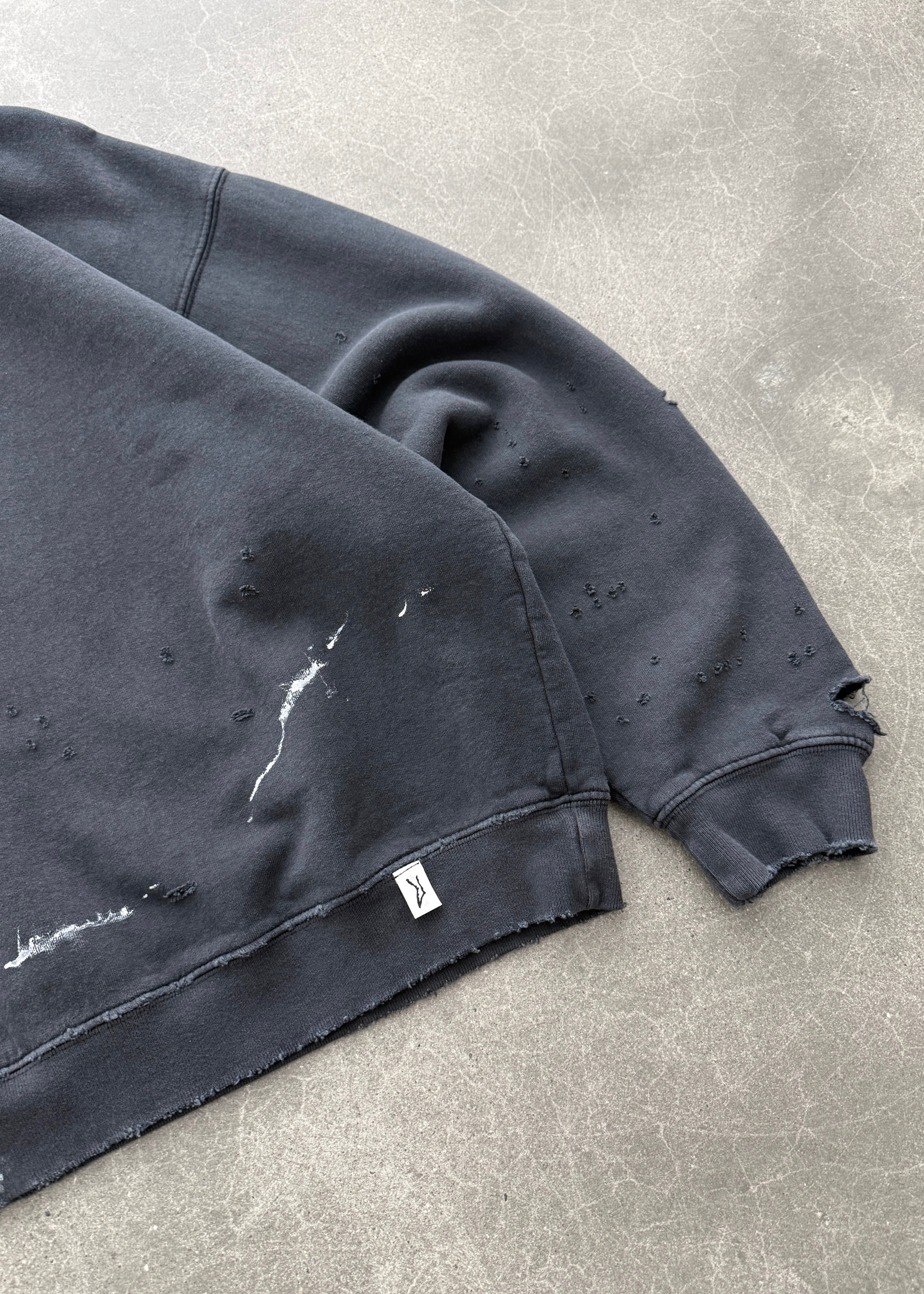 "WATCH-PEEKER" CREWNECK - FADED BLACK