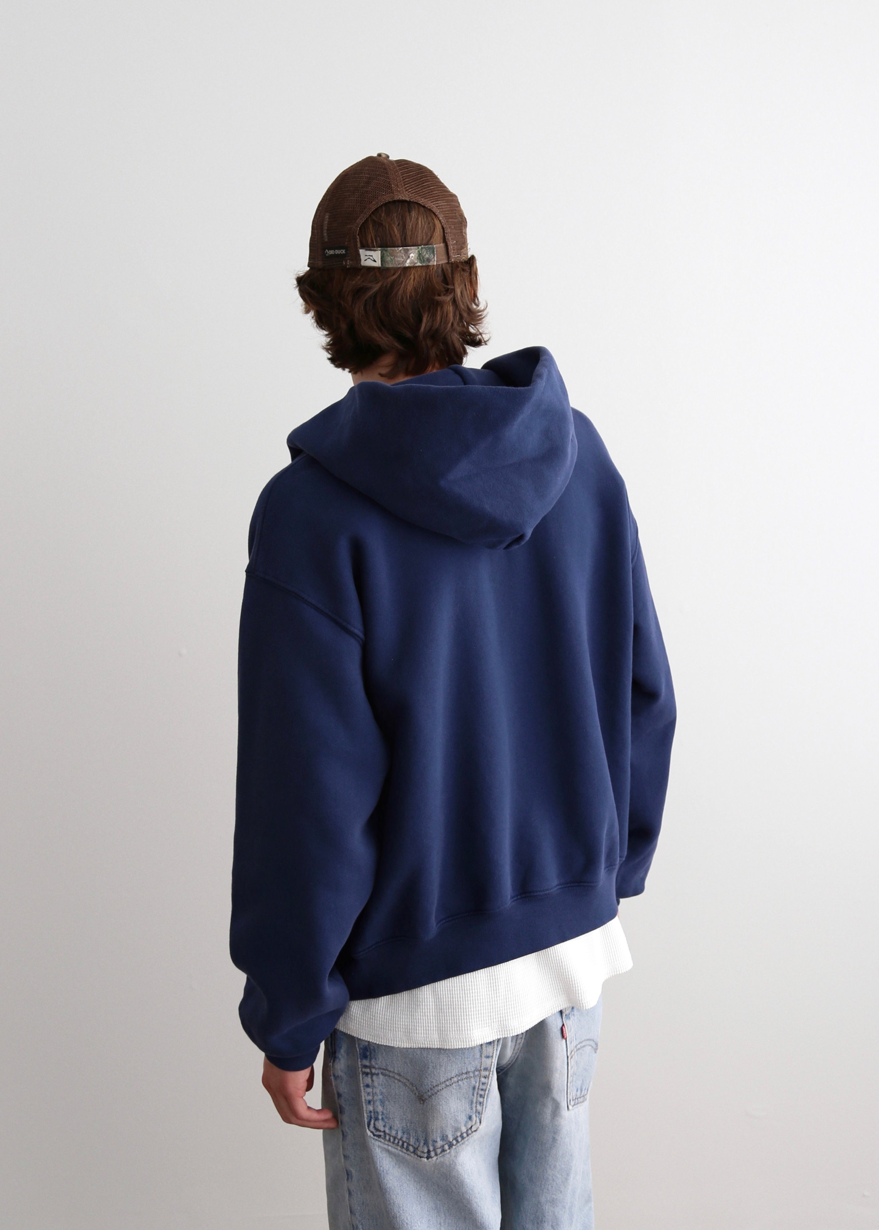 ZIP-UP HOODIE - NAVY