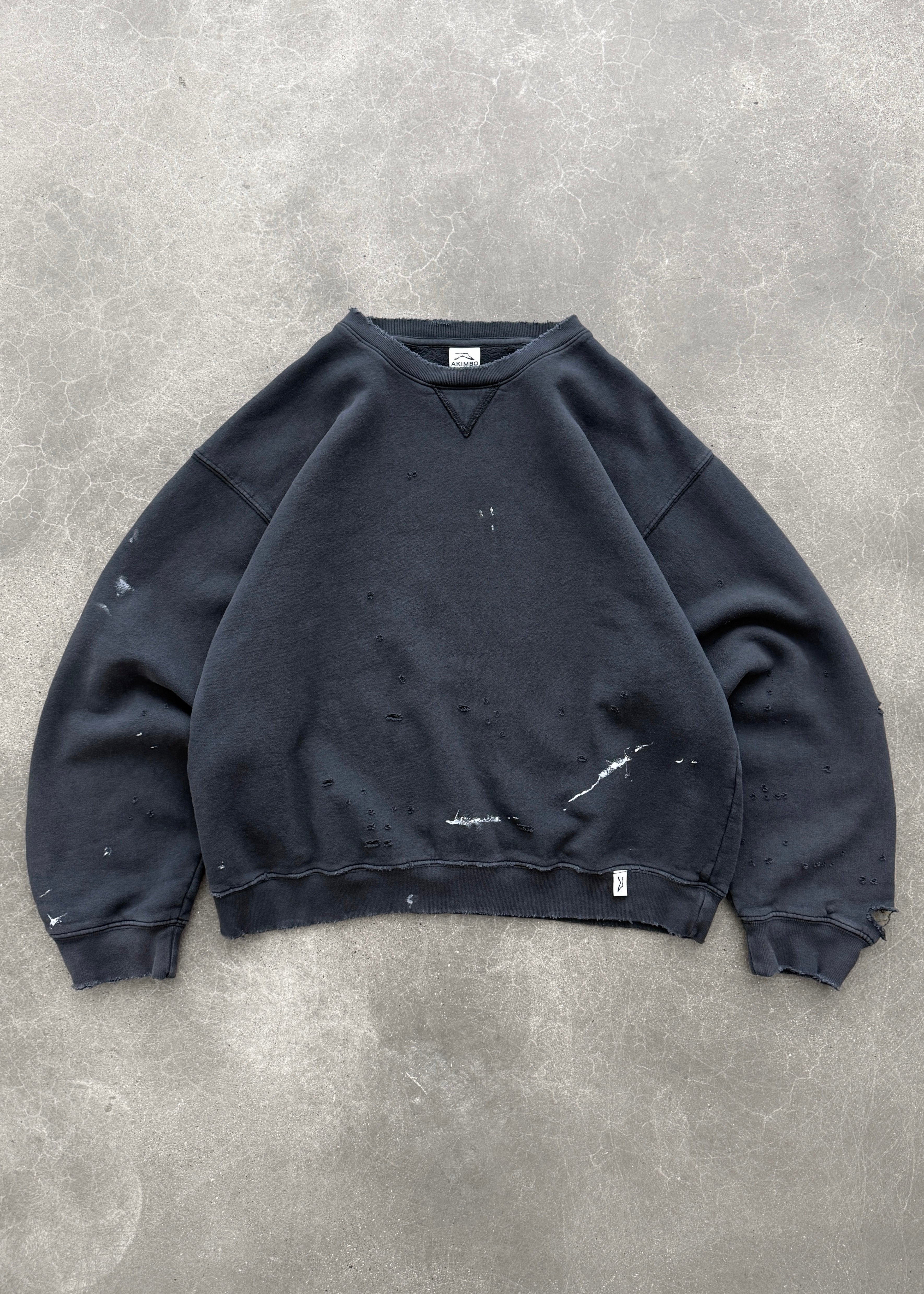 "WATCH-PEEKER" CREWNECK - FADED BLACK