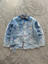 Load image into Gallery viewer, SUN FADED DENIM CARHARTT PAINTED CHORE COAT - 1990S
