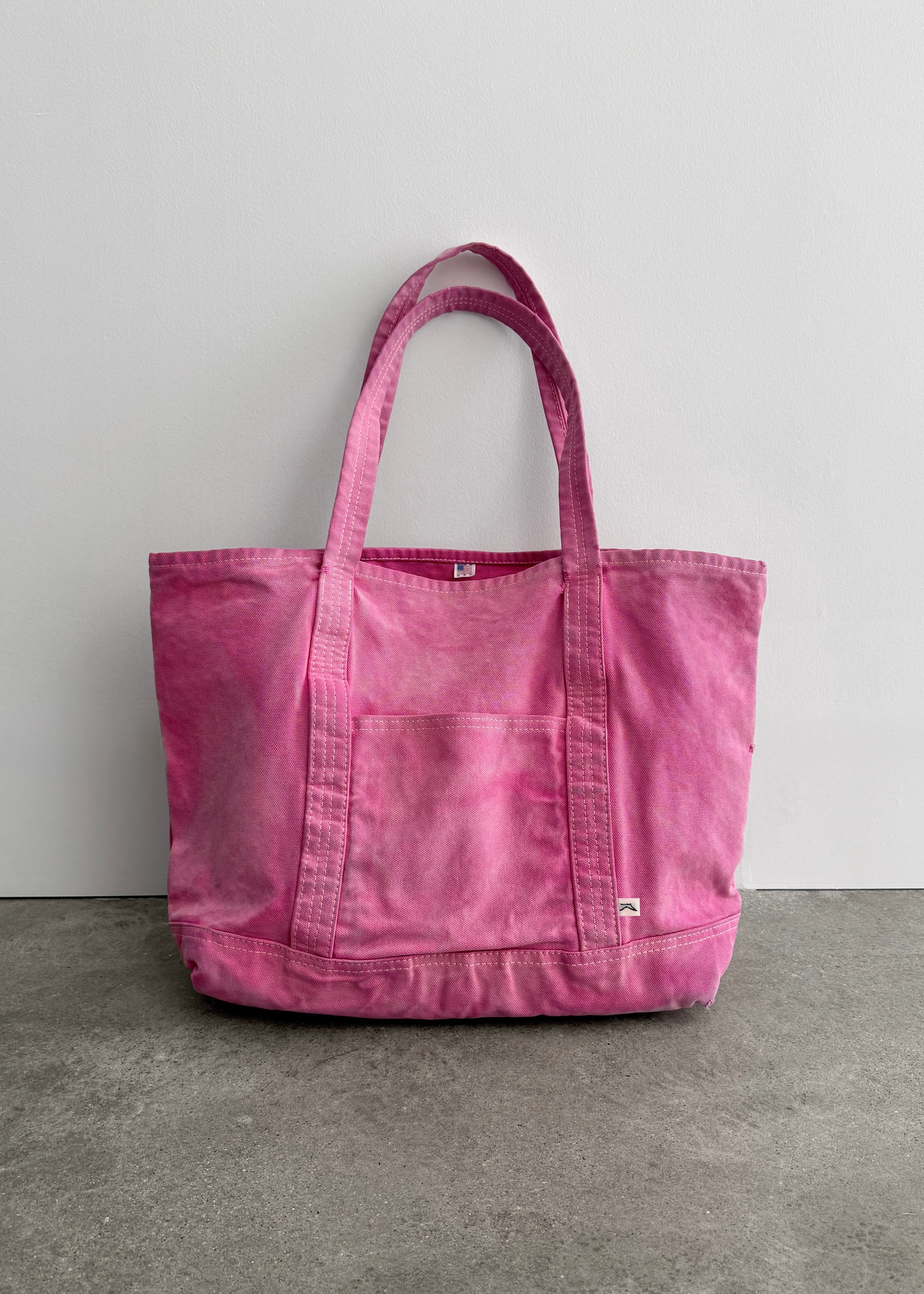 DISTRESSED TOTE BAG - FADED PINK