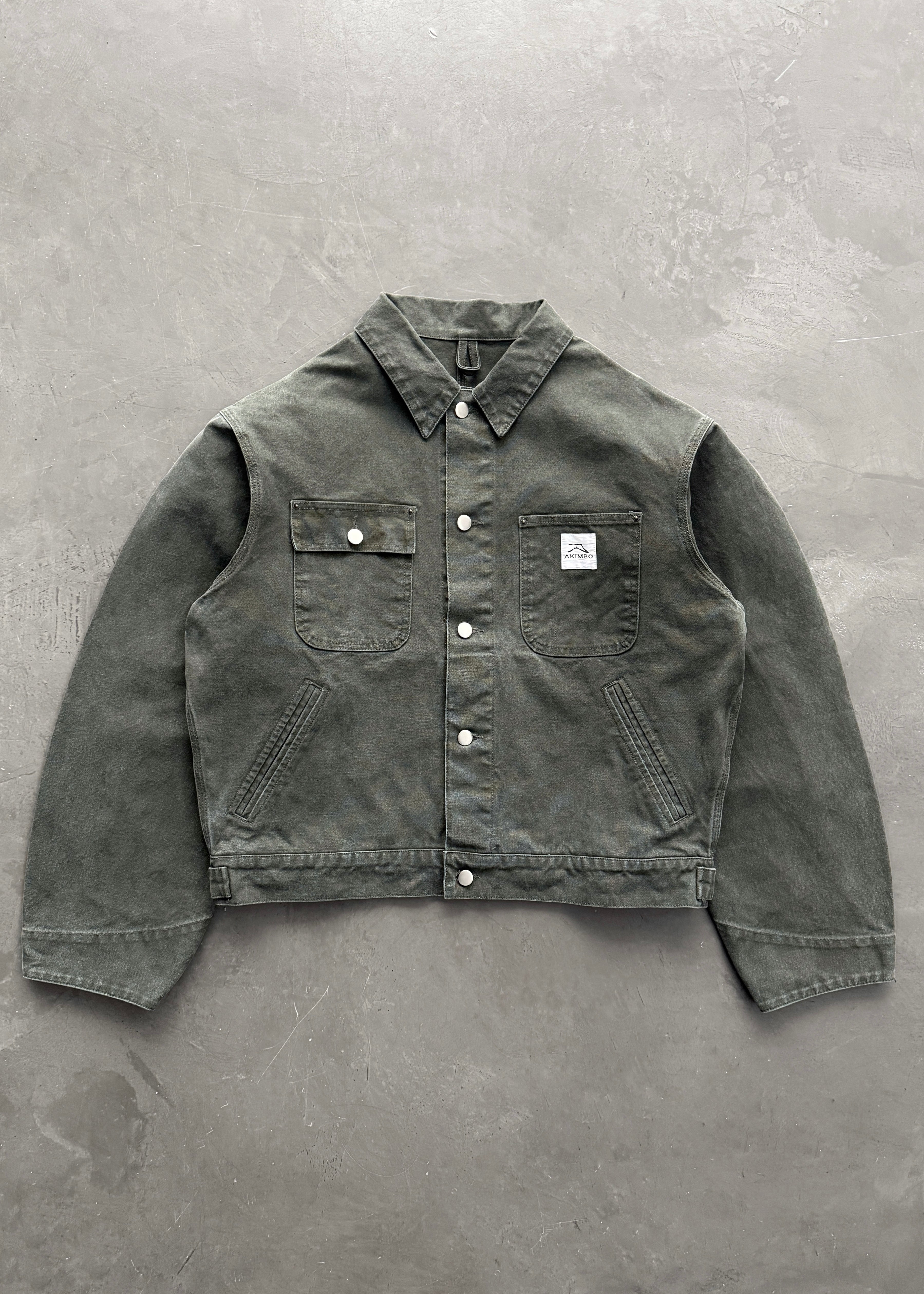 CROPPED CHORE JACKET - OLIVE
