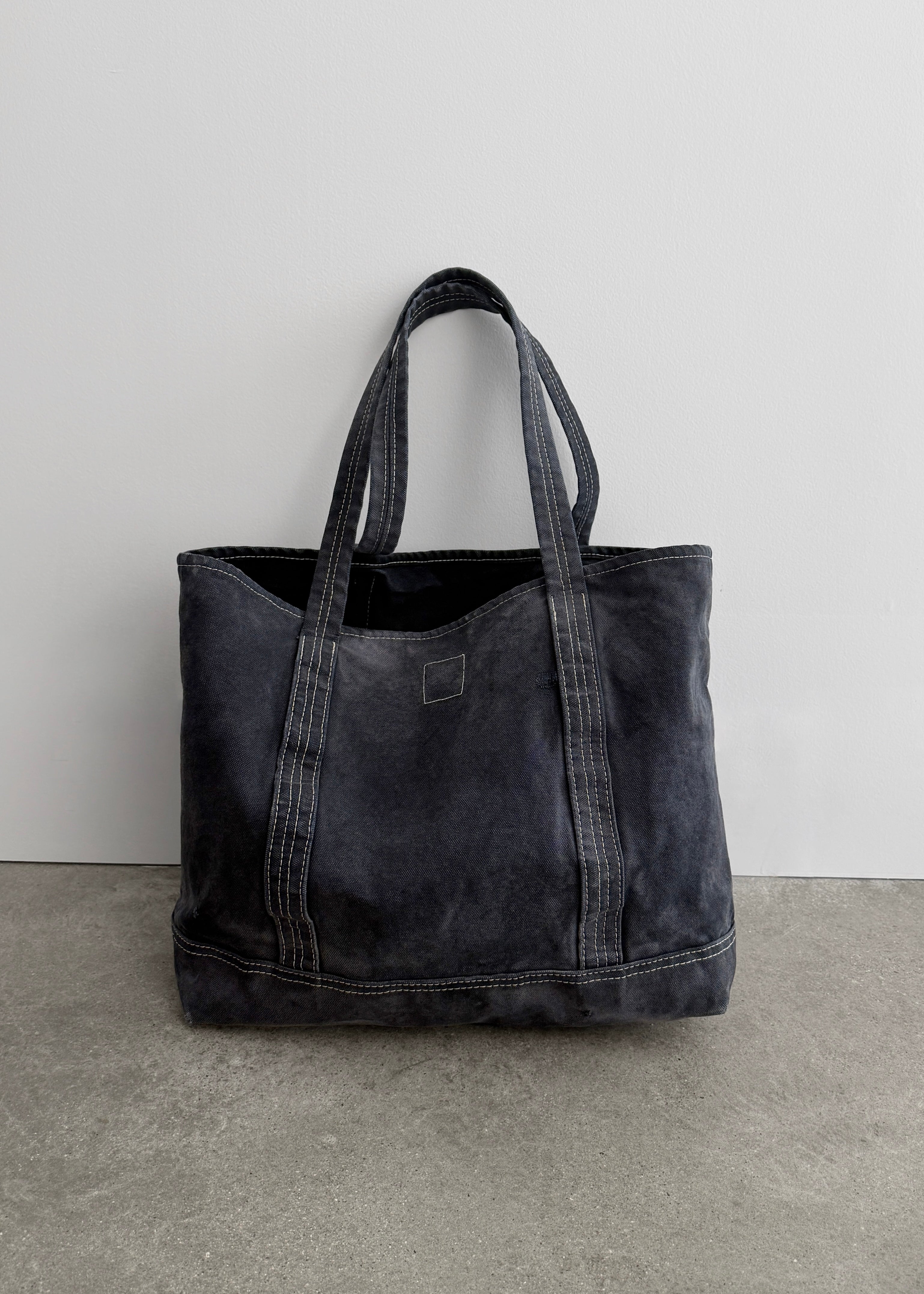 DISTRESSED TOTE BAG - FADED BLACK