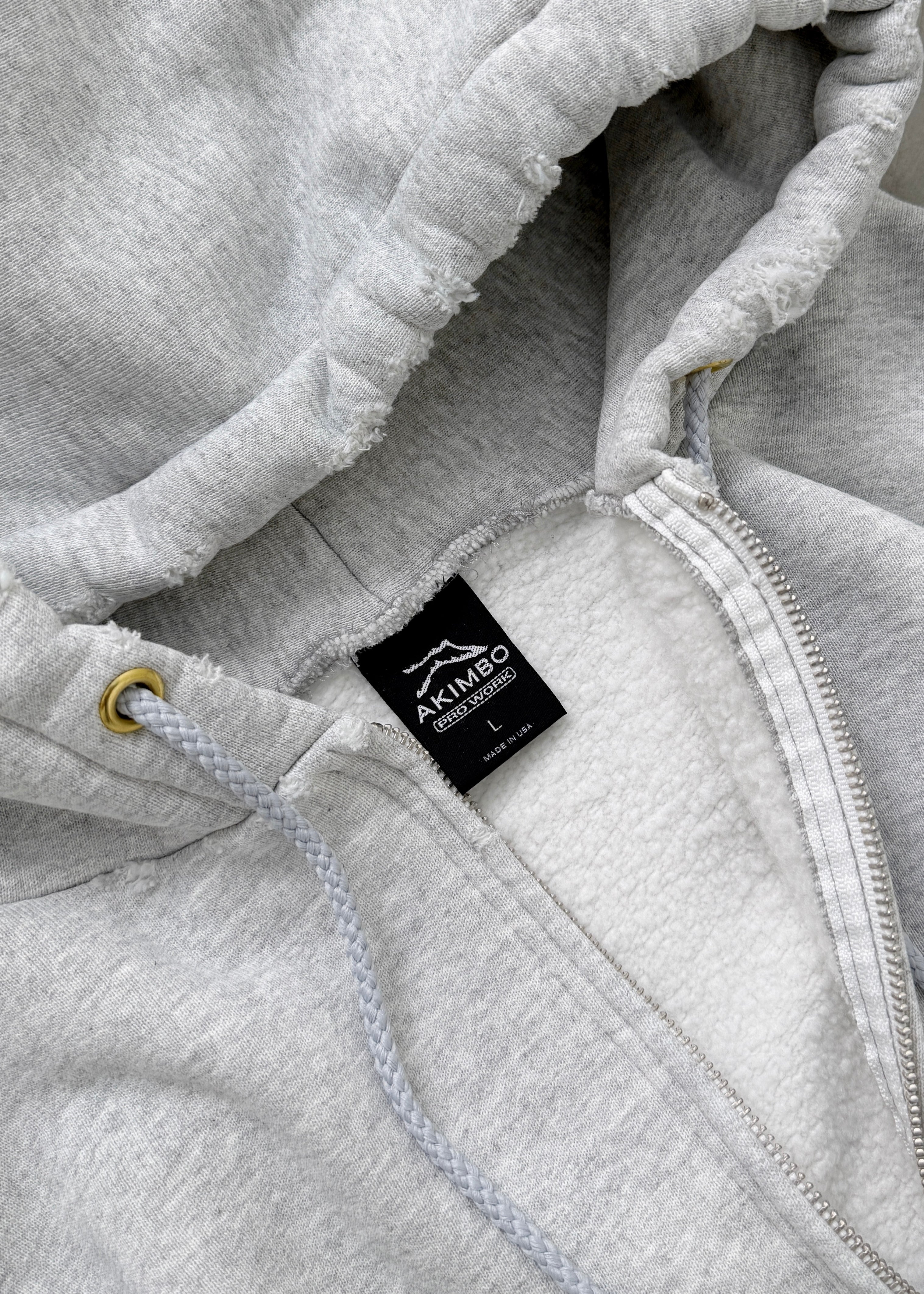DISTRESSED PRO WORK ZIP UP - HEATHER GREY