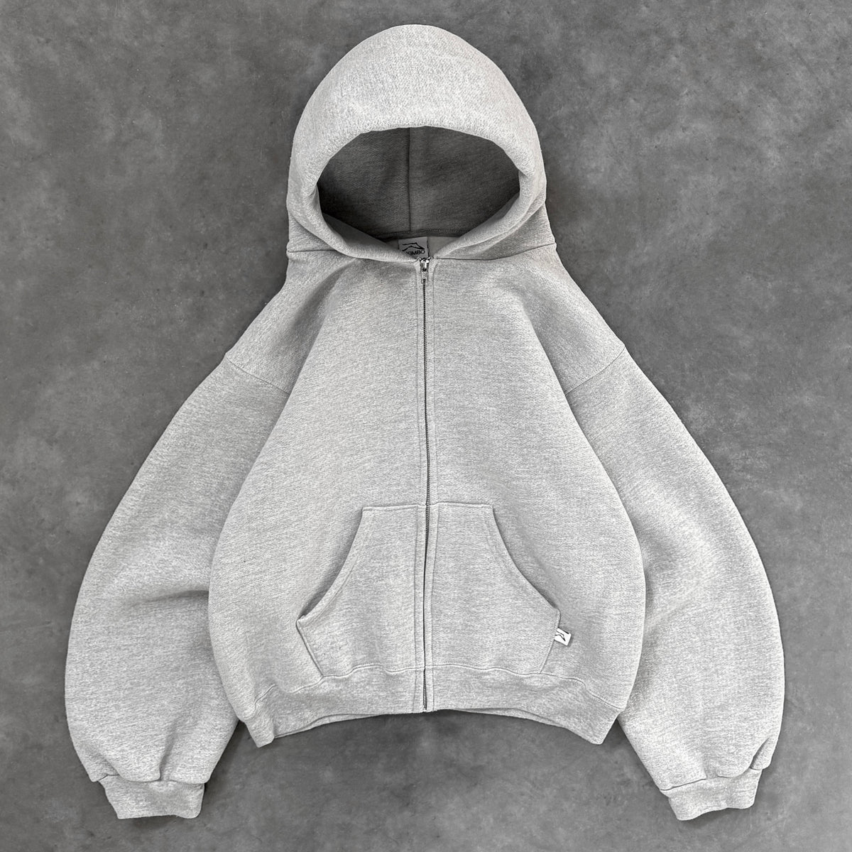AKIMBO ZIP-UP HOODIE - HEATHER GREY 